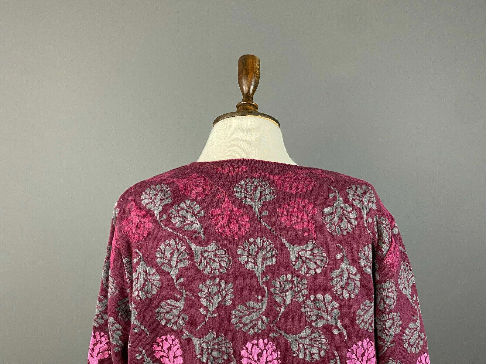 Designer Deerberg by Oska Red Floral Sweatshirt Sweater Size M Size M / US 6-8 / IT 42-44 - 6 Thumbnail