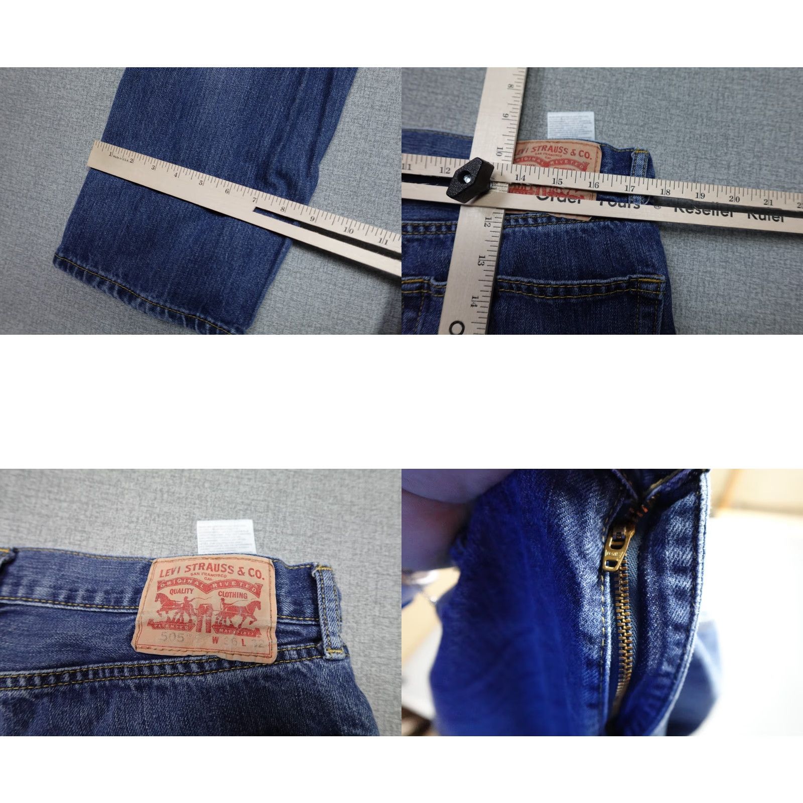 Levi's Levi's 505 Jeans Mens 36x32 Blue Regular Fit Western Cowboy Rancher Dark Wash Jeans Men 36 Regular Blue Cowboy Western 505 Mens Size US 36 / EU 52 - 8 Thumbnail