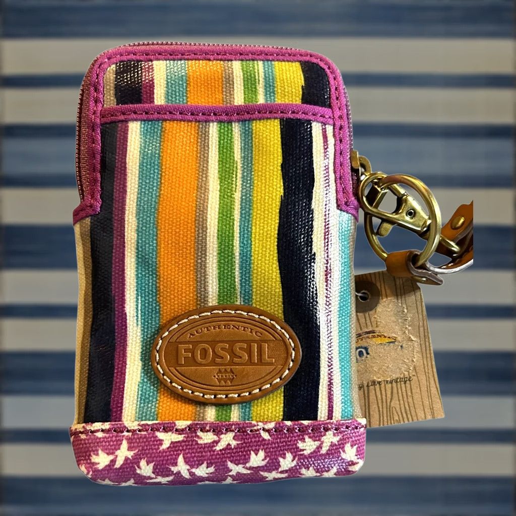 Fossil Fossil Birds Purple Striped Wristlet Wallet NWT Women Small Coin Purse Purse Credit Card 4in x 6in Wristlet Wallet Women Size ONE SIZE - 1 Thumbnail