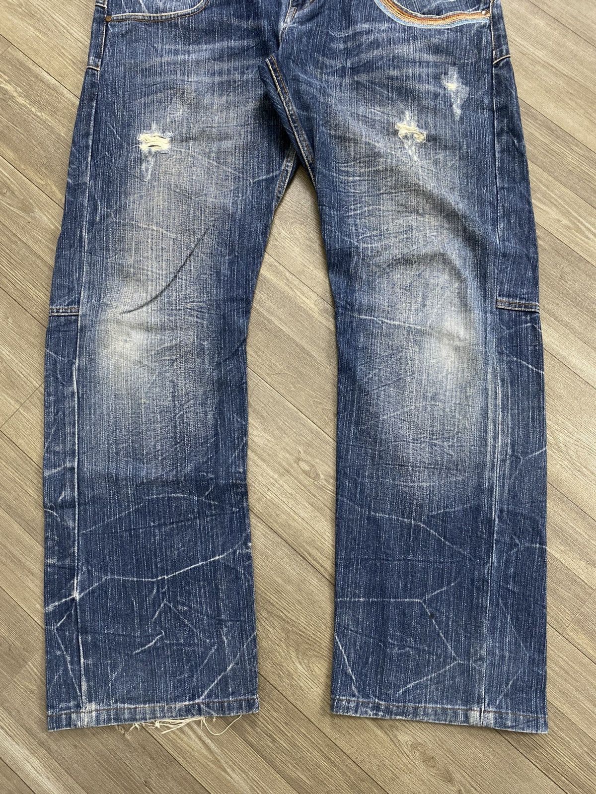 Japanese Brand 2000s Japanese Double Waist Distressed Punk Lgb Jeans Y2K Size US 33 - 3 Thumbnail