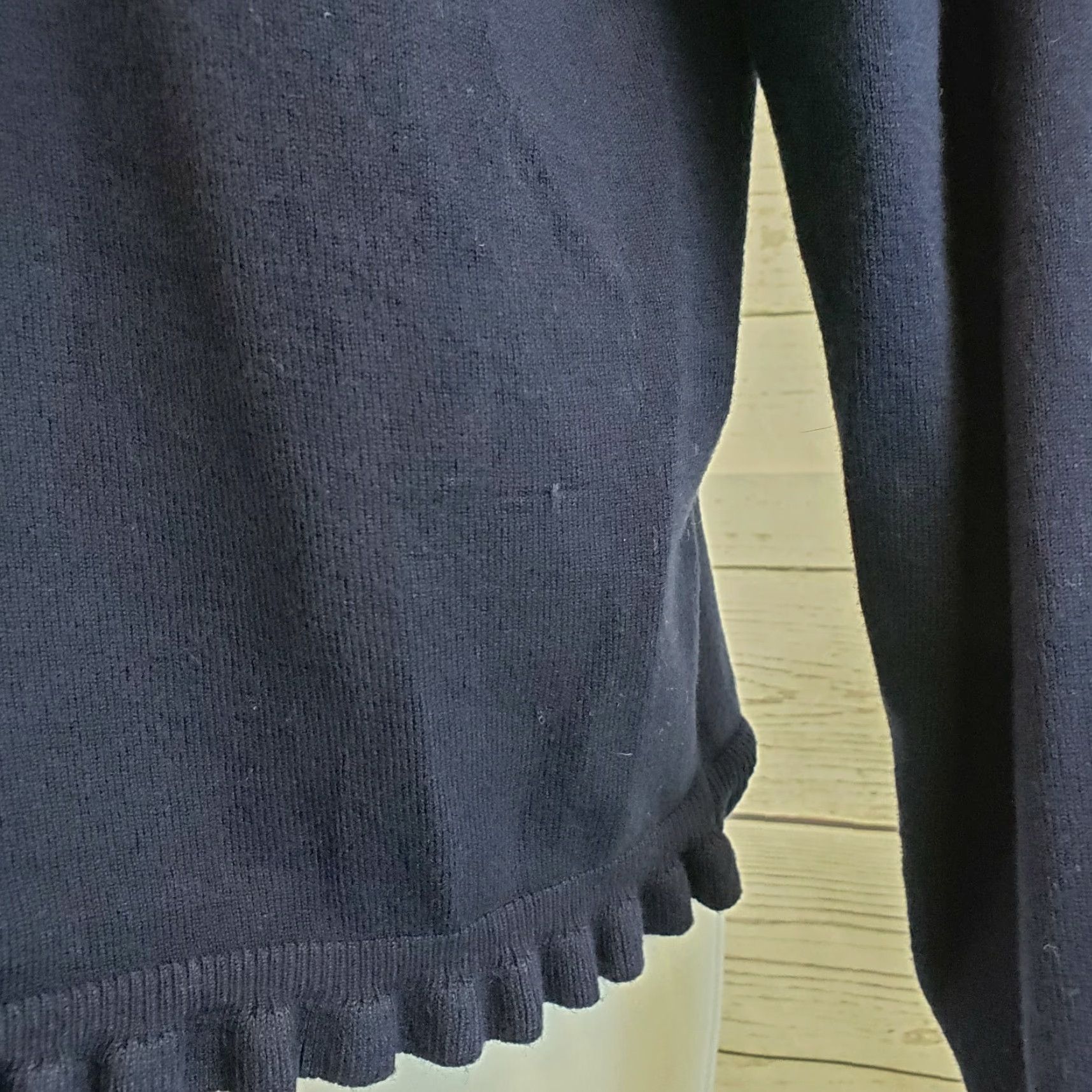 Vintage Wallis Womens Sweater Size 12 Solid Blue Ruffle Hem Long Sleeve Viscose Blend Pullover Knit Womens Pullover Blue 12 Wallis Womens Sweater Size XL / US 12-14 / IT 48-50 - 5 Thumbnail