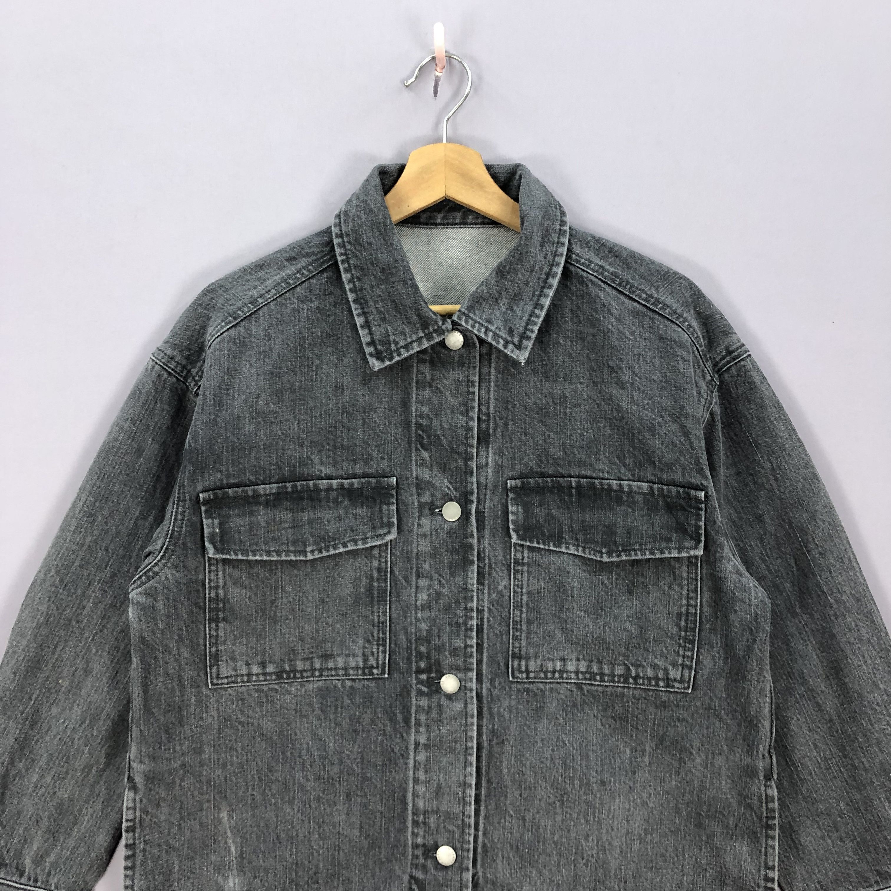 GU Vintage Japanese Denim Jeans Long Jacket Shirt Button Ups Size US L / EU 52-54 / 3 - 6 Thumbnail