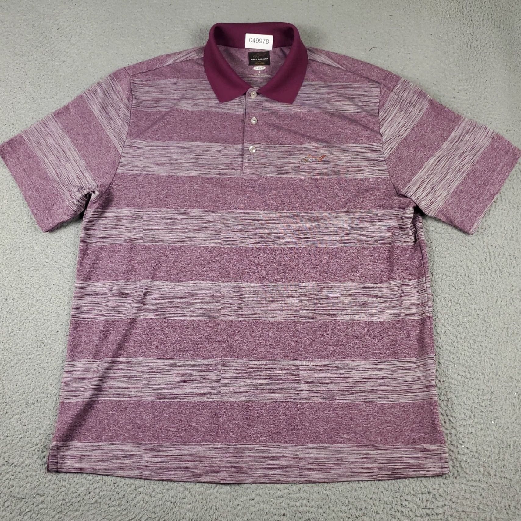 Vintage Greg Norman Polo Shirt Mens Large Purple Striped Golf Casual Short Sleeve Shirt Size US L / EU 52-54 / 3 - 2 Thumbnail