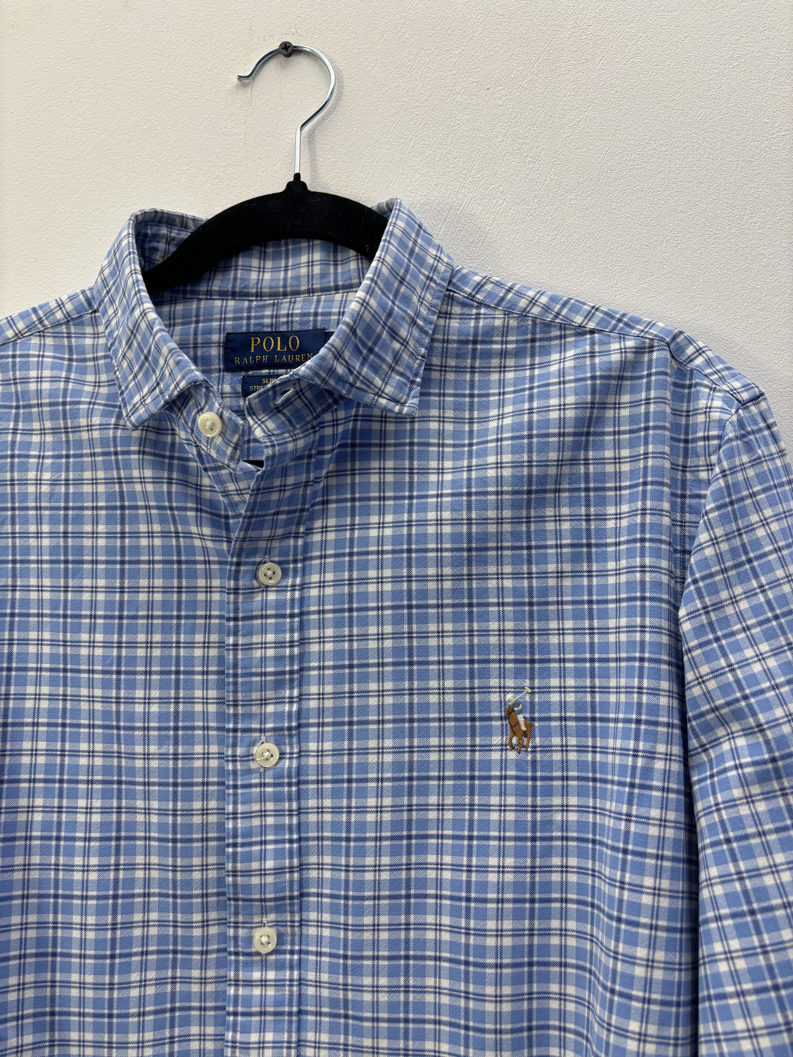 Polo Ralph Lauren × Ralph Lauren Vintage Polo Ralph Lauren Chested Blue Shirt Size US L / EU 52-54 / 3 - 3 Thumbnail