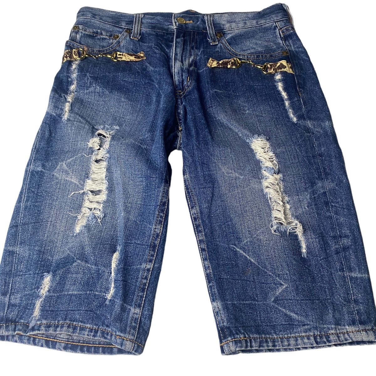 If Six Was Nine Spinash Distressed Washed Snake Chain Jeans Size US 29 - 5 Thumbnail