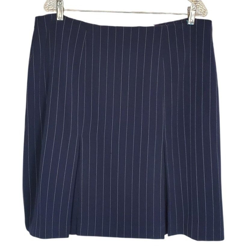 Other K.C. Spencer Blue Pinstripe Pencil Skirt Size 16 Size 38" / US 16 / IT 52 - 7 Thumbnail
