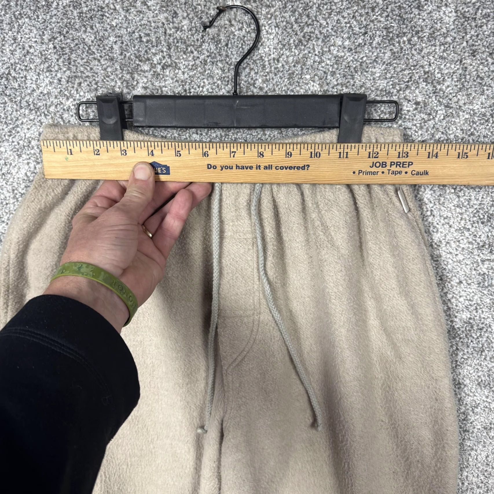 Express VINTAGE Express Athletique Sweatpants Mens M Tan Beige Lounge 90s Joggers Pockets Elastic Waist Drawstring Fleece Size US 31 - 2 Thumbnail