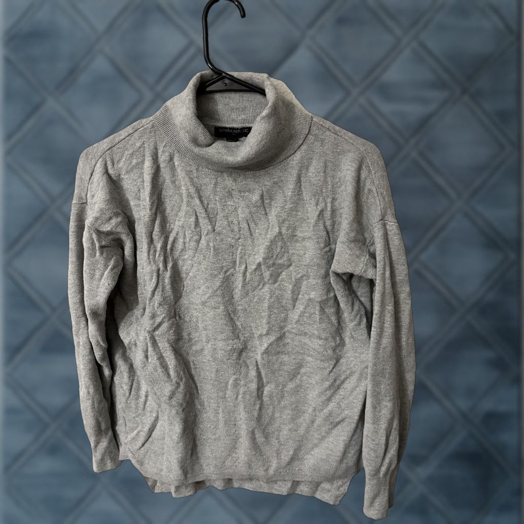 Banana Republic Banana Republic Cotton Blend Knit Turtleneck Sweater Size Petite XS Gray Knit Style Pullover Women's Regular Casual Office Size XS / US 0-2 / IT 36-38 - 1 Thumbnail