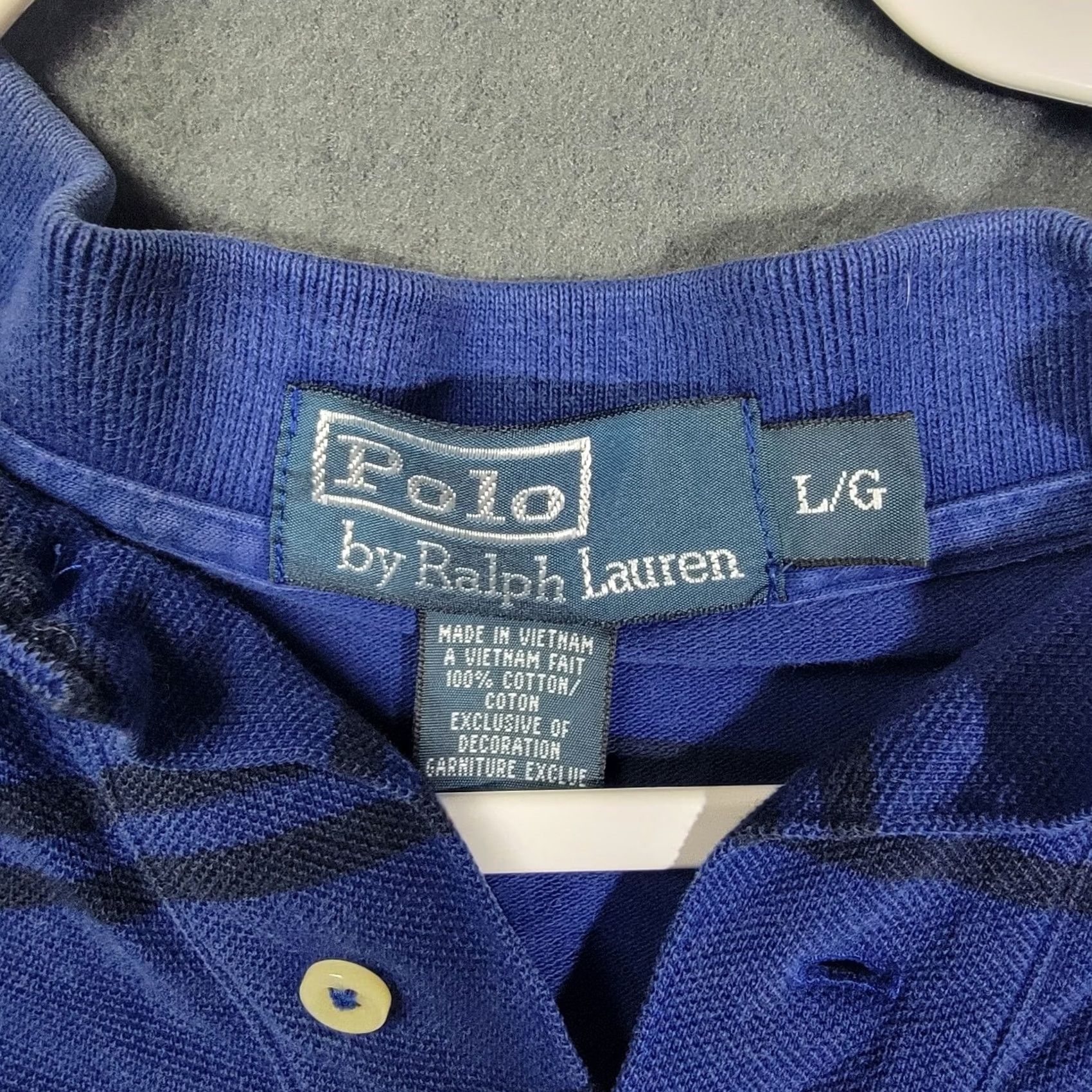 Polo Ralph Lauren Polo Ralph Lauren Polo Shirt Mens Large Blue Black Striped Casual Faded Pony Logo Size US L / EU 52-54 / 3 - 2 Thumbnail