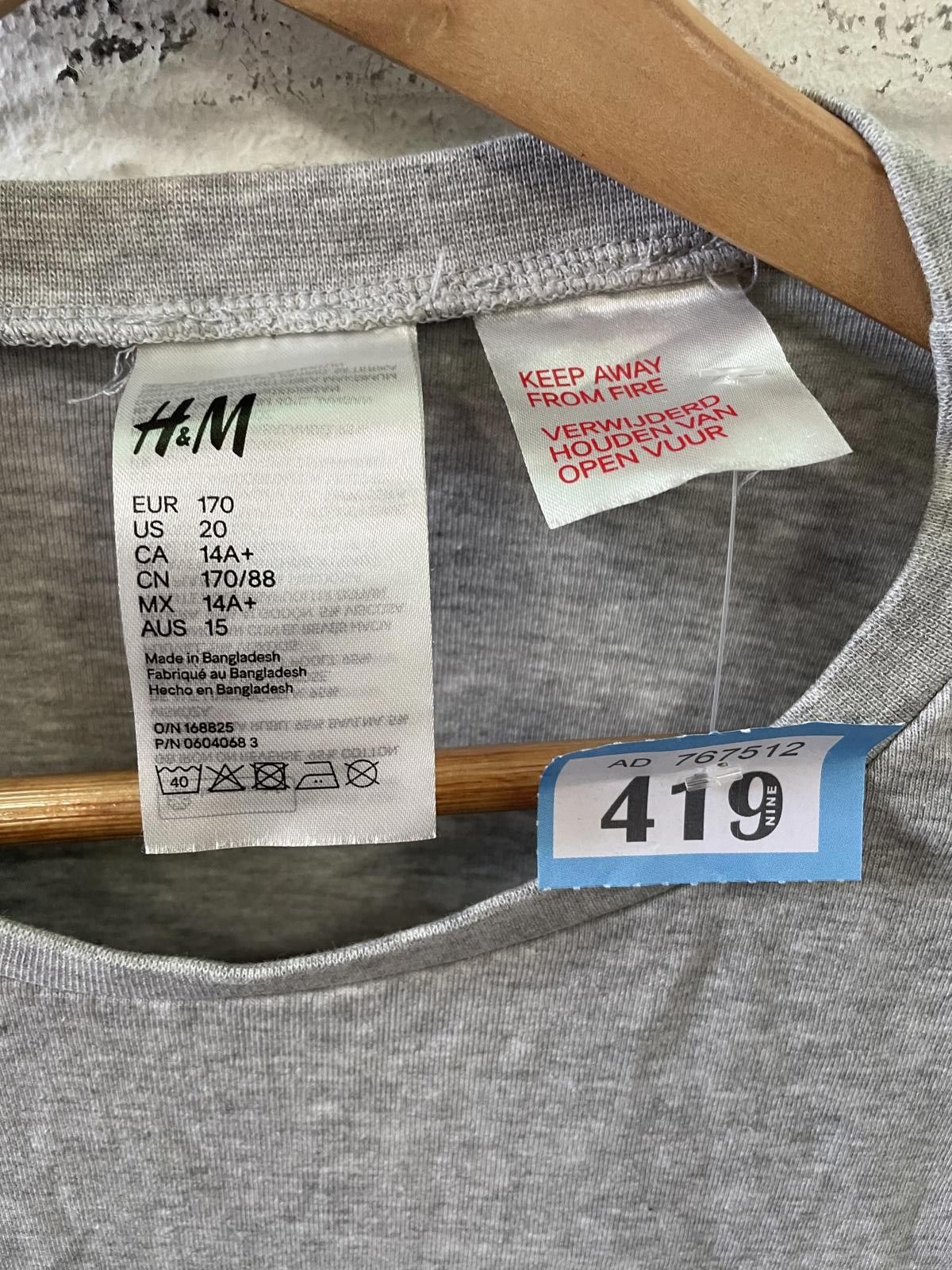 H&M H&M Men's Long Sleeve Grey Shirt with American Flag Print Size US M / EU 48-50 / 2 - 4 Thumbnail