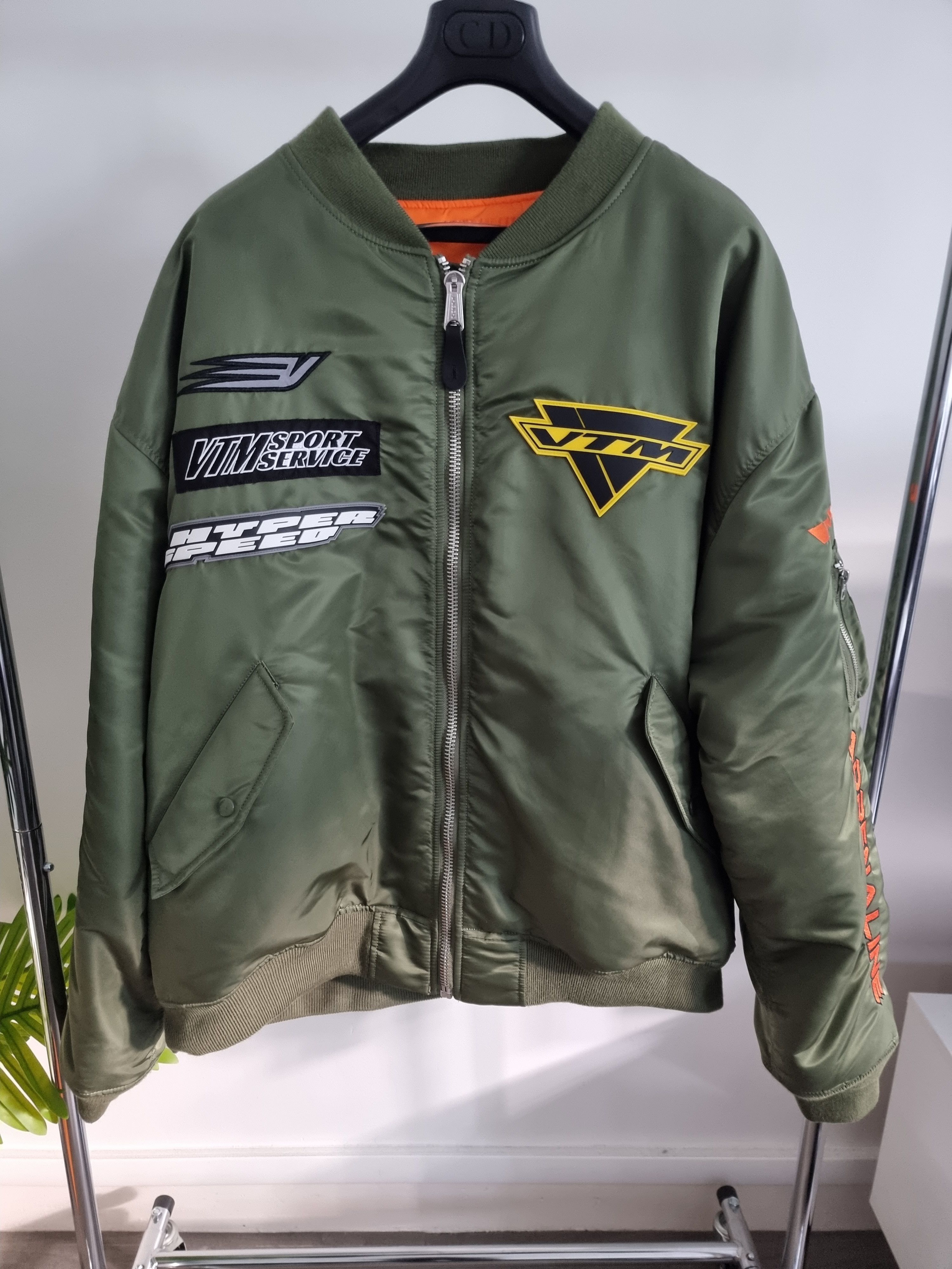 image of Vetements X Alpha Industries Patch Bomber in Kaki, Men's (Size XL)