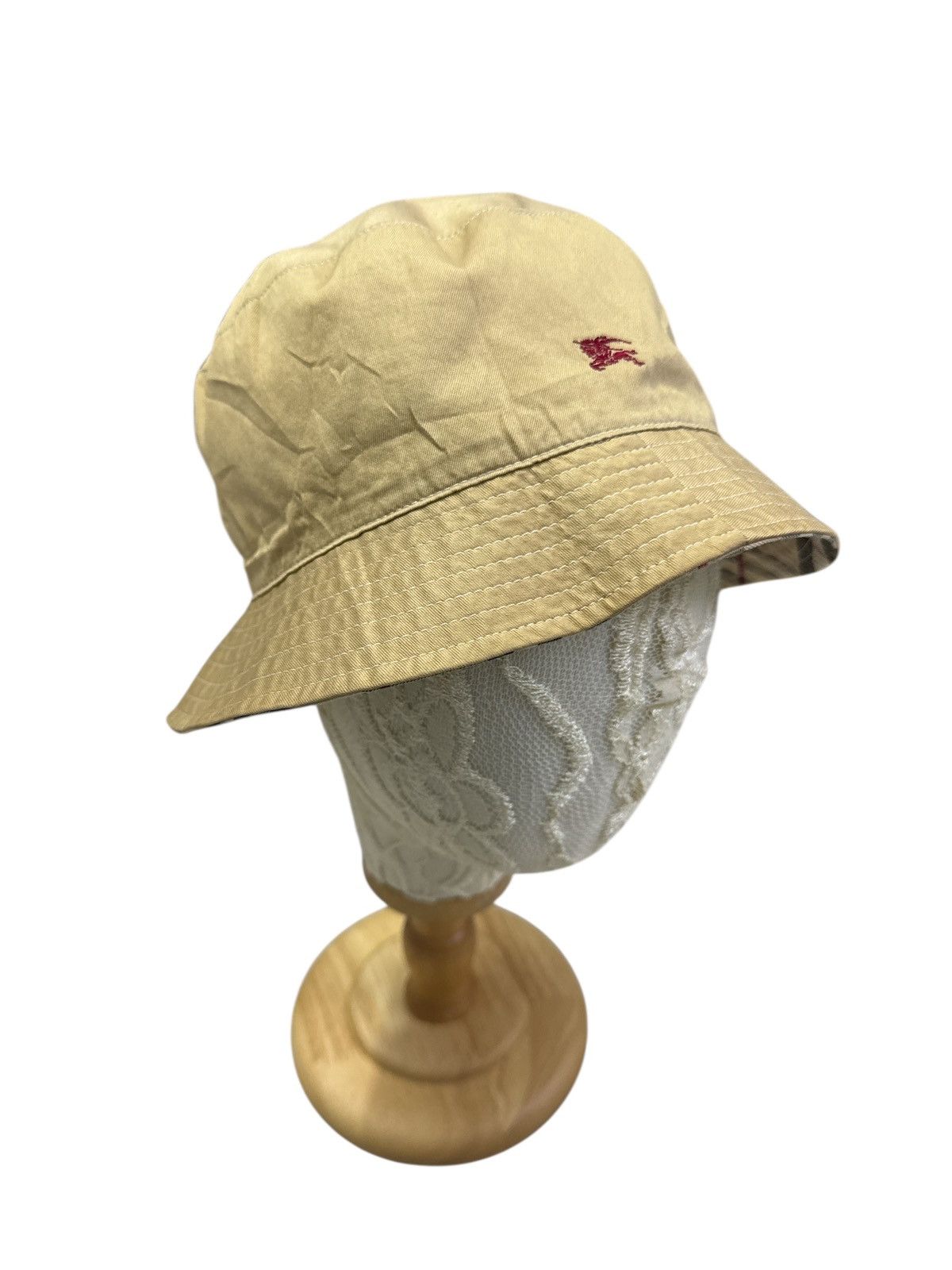 Burberry BURBERRY LONDON BEIGE BUCKET HAT REVERSIBLE SIZE 56cm Size ONE SIZE - 4 Thumbnail