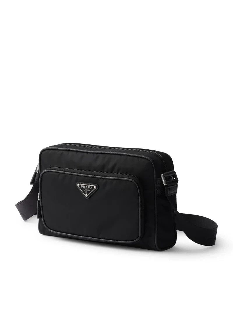 Prada PRADA Black Re-Nylon Saffiano Leather Small Shoulder Bag Size ONE SIZE - 3 Thumbnail
