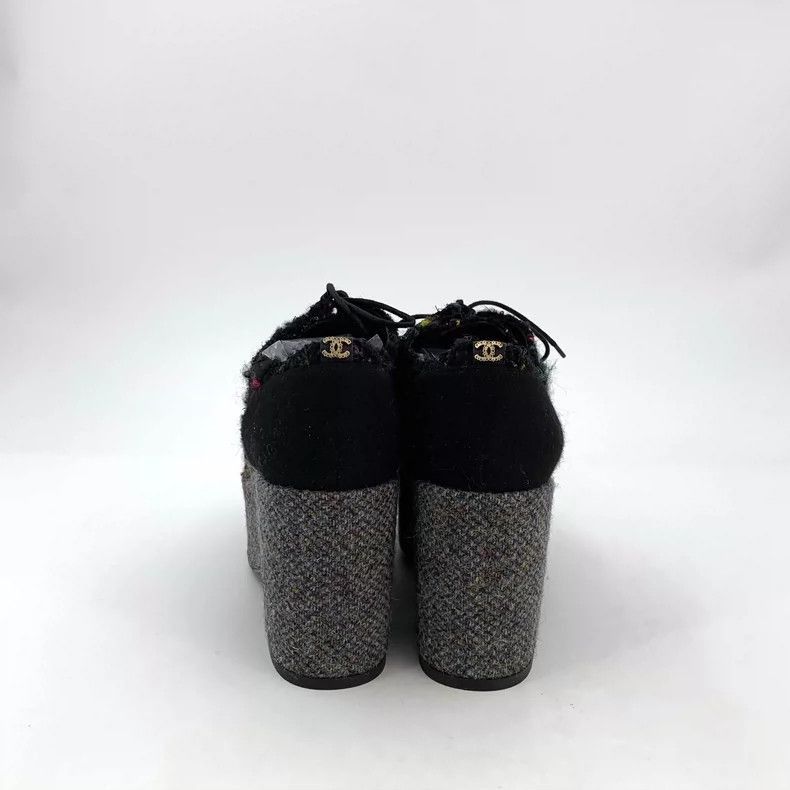 Chanel Chanel Black Platform Tweed Shoes Size 36 -2505 Size US 6 / IT 36 - 4 Thumbnail
