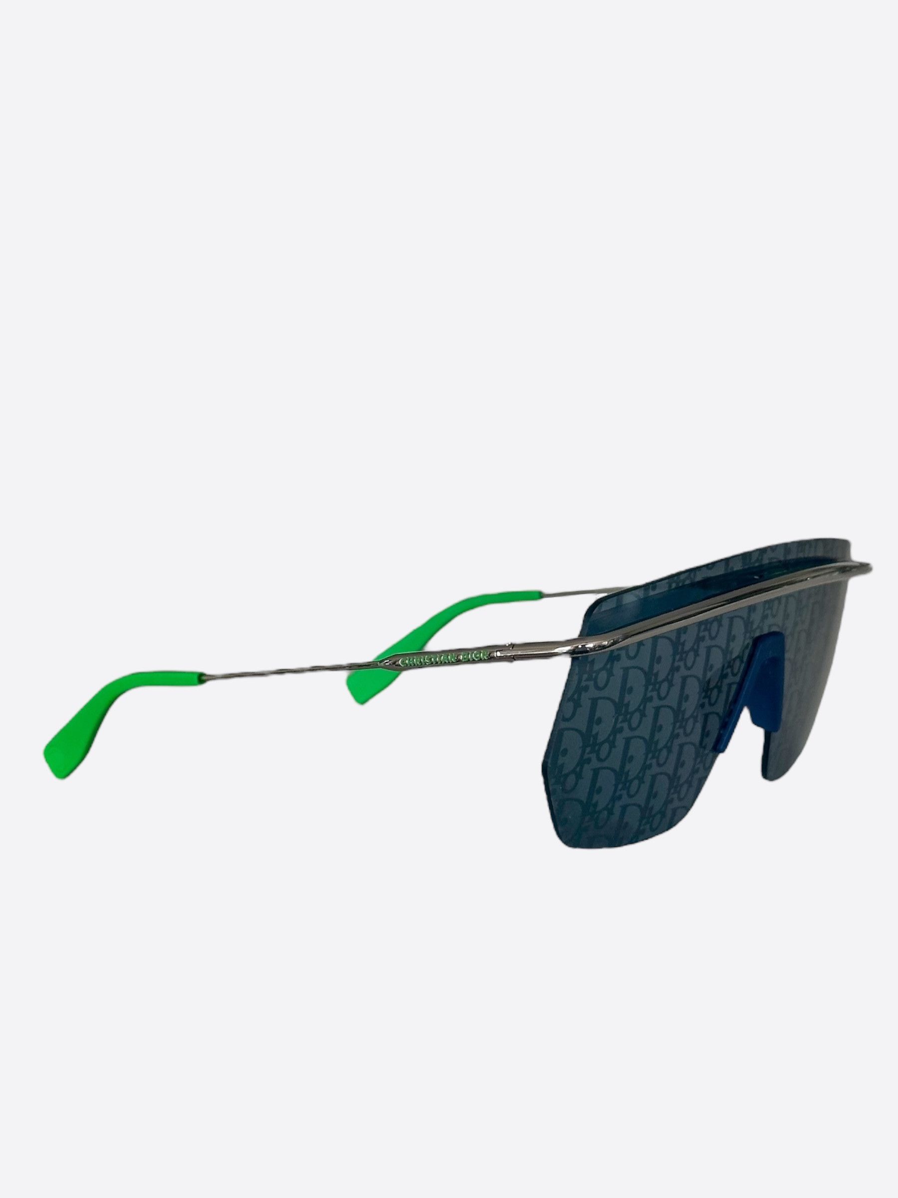 Dior Dior Blue Oblique Shield Sunglasses Size ONE SIZE - 6 Thumbnail