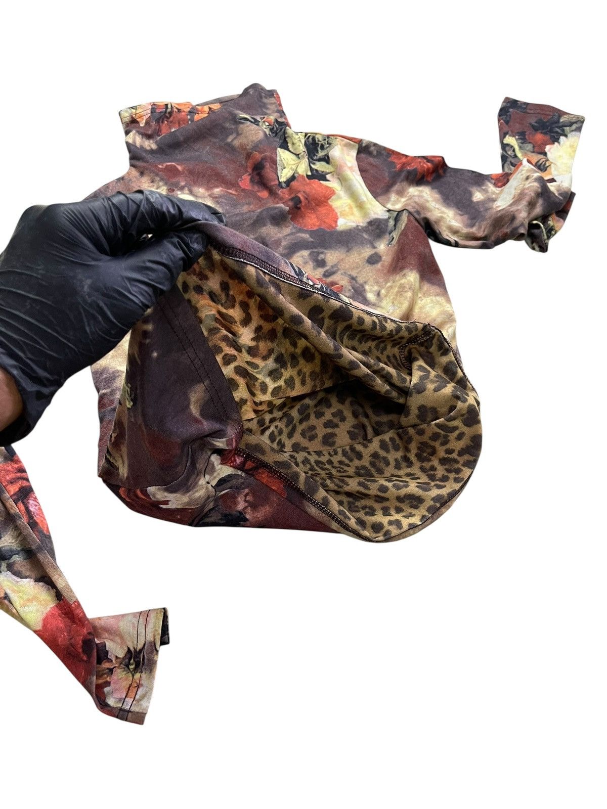 Japanese Brand Multicor Floral Planet Remix Turtle Neck Blouses Size L / US 10 / IT 46 - 3 Thumbnail