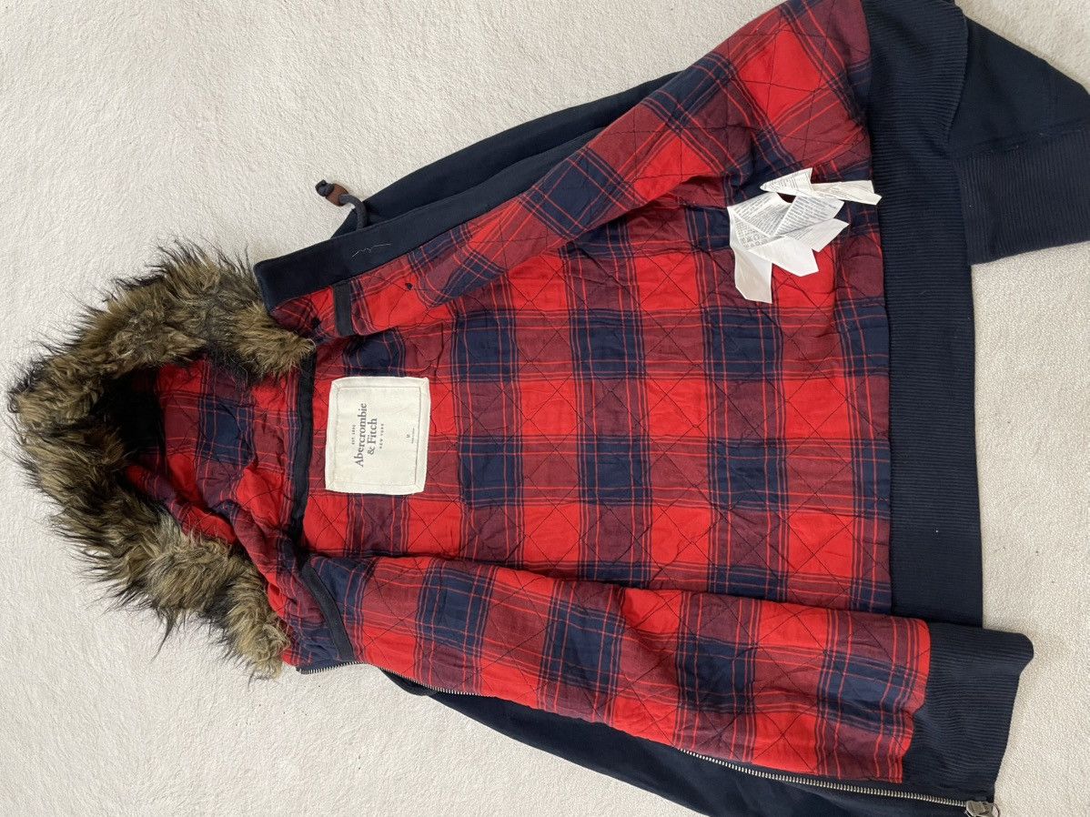 Japanese Brand 00s Abercrombie Fur Hooded Sherpa Plaid Y2K LGB goa Hysteric Size US M / EU 48-50 / 2 - 7 Thumbnail