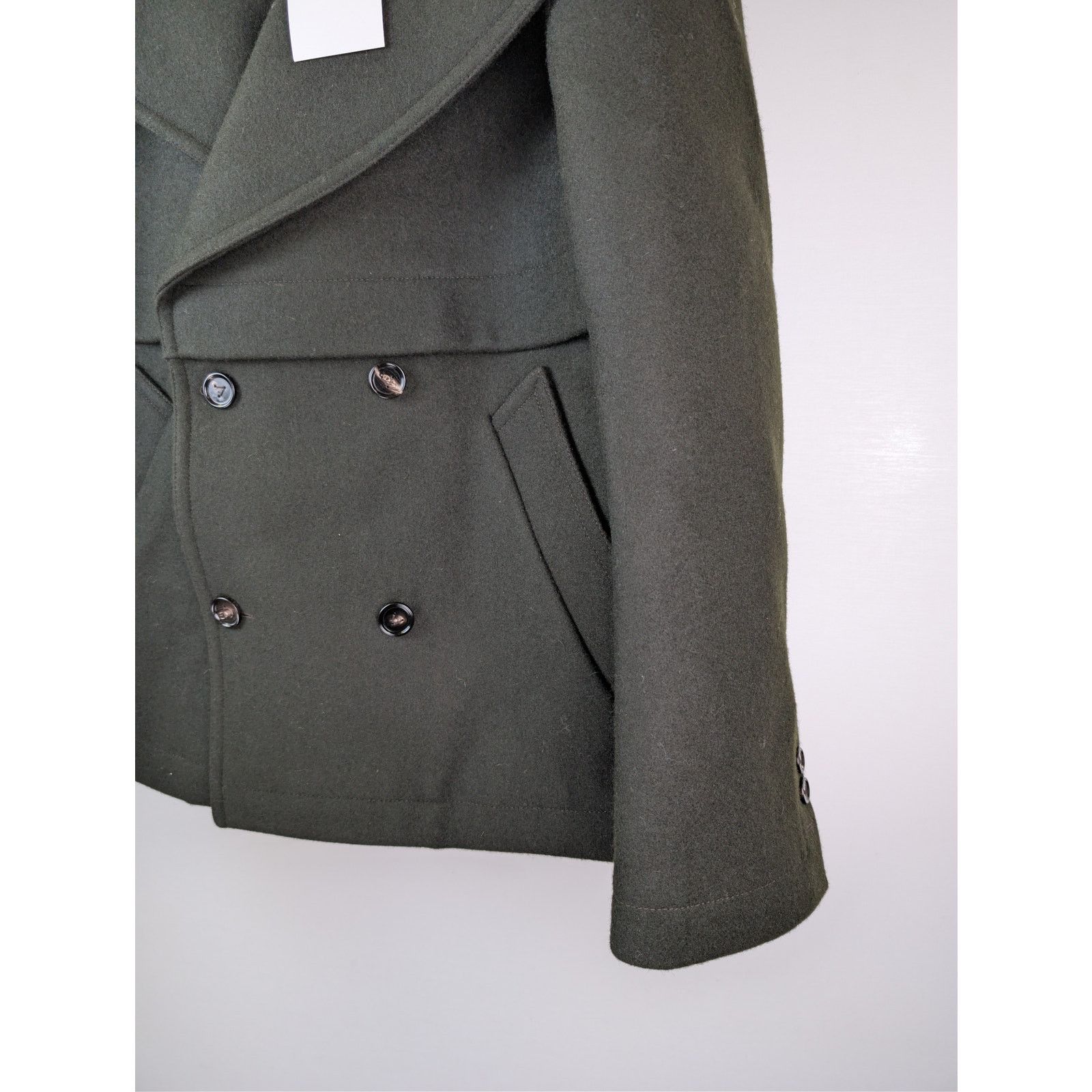 Bottega Veneta o1rshd1 Short Wool Felt Coat in Military Dark Green / Kale Size US M / EU 48-50 / 2 - 5 Thumbnail