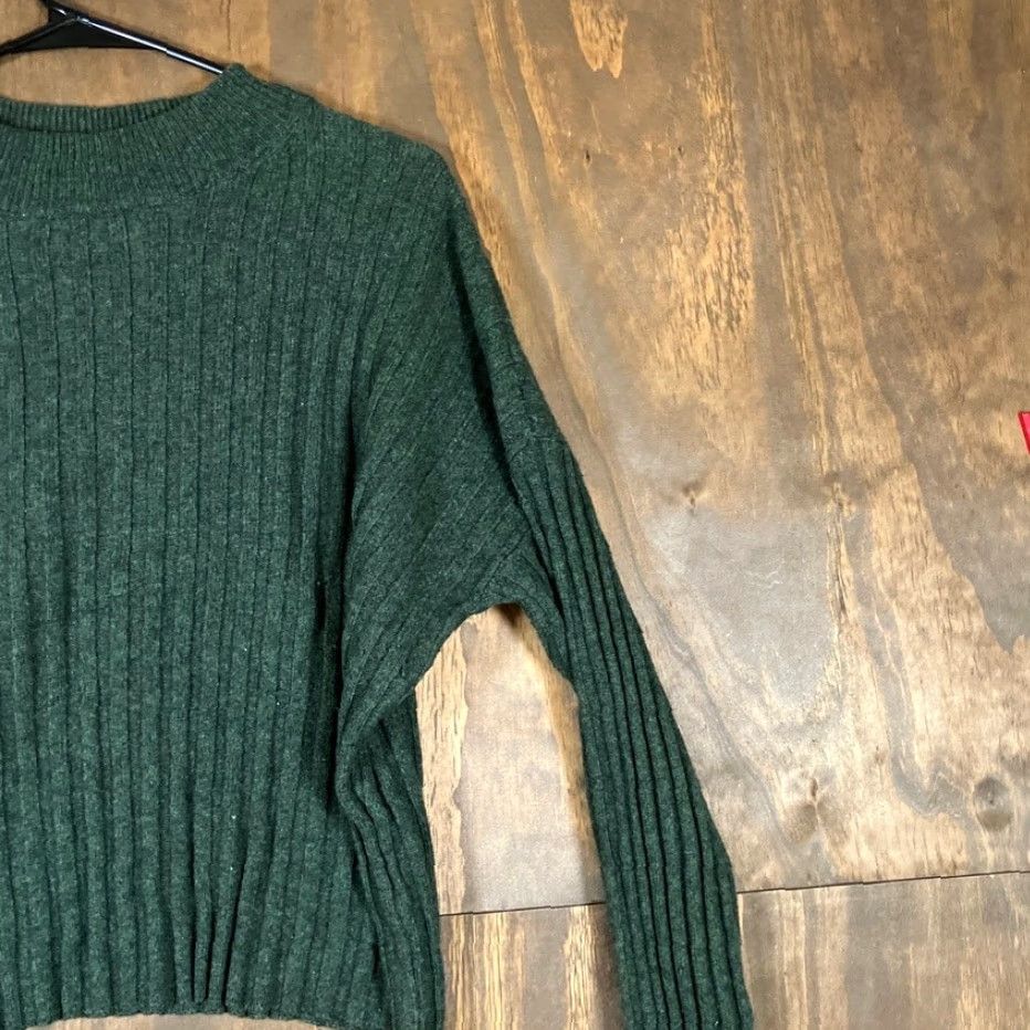 Madewell Madewell Womens Sweater Forest Green Ribbed Knit Mock Neck XL Size XL / US 12-14 / IT 48-50 - 5 Thumbnail