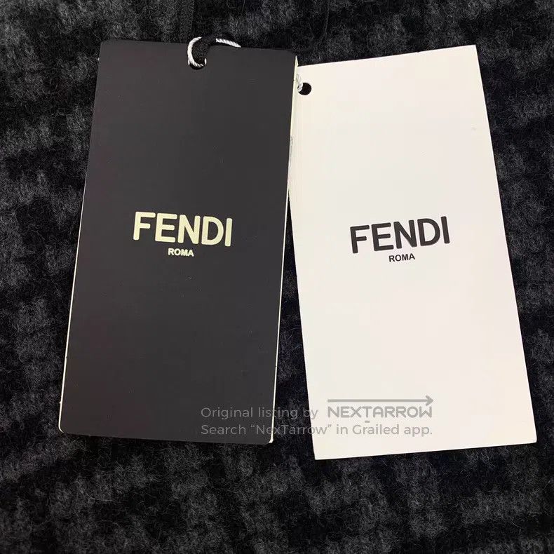 Fendi Fendi Beige-Grey Classic Double F Monogram Printed Cashmer Size 24" / US 00 / IT 34 - 7 Thumbnail