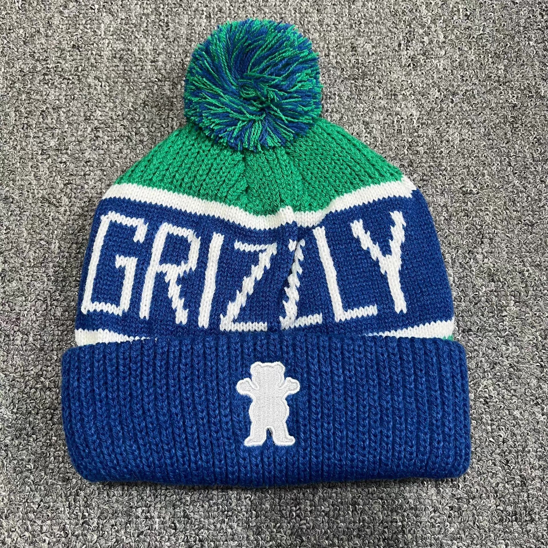 Grizzly Griptape Grizzly Griptape bear embroidered knit pom beanie Q7 Size ONE SIZE - 9 Thumbnail