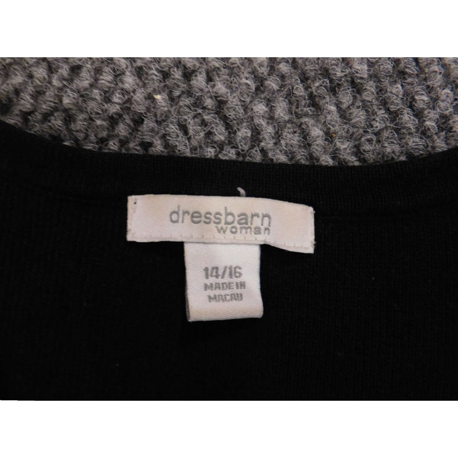 Vintage Dressbarn Sweatery Womens 14 Black Pullover Knit Casual Chunky-Knit Regular Sleeve Long Round Neck Stretch Size XL / US 12-14 / IT 48-50 - 5 Thumbnail
