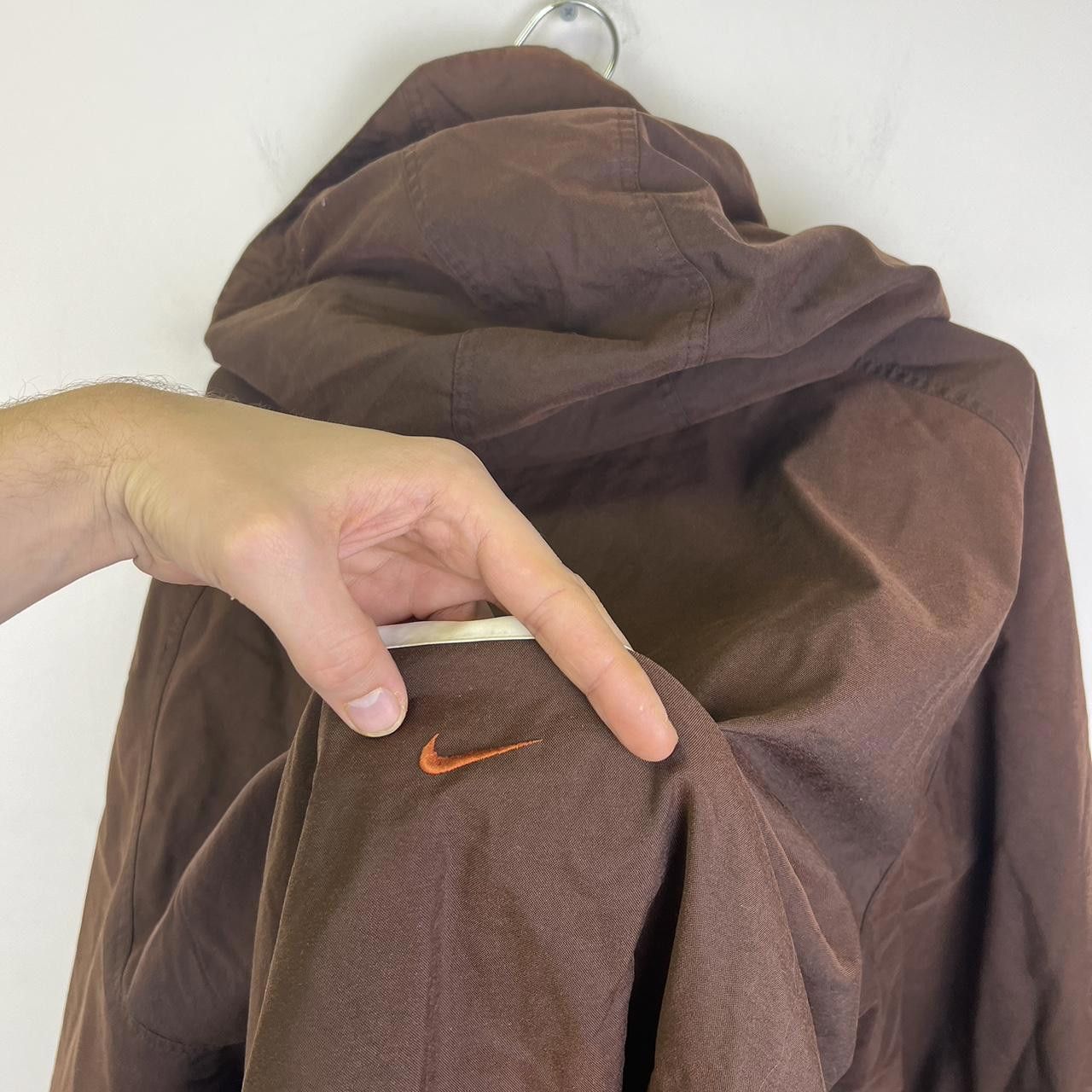 Nike 90s Nike Men's Brown Hooded Jacket with Reflective Stripe Size US XL / EU 56 / 4 - 3 Thumbnail
