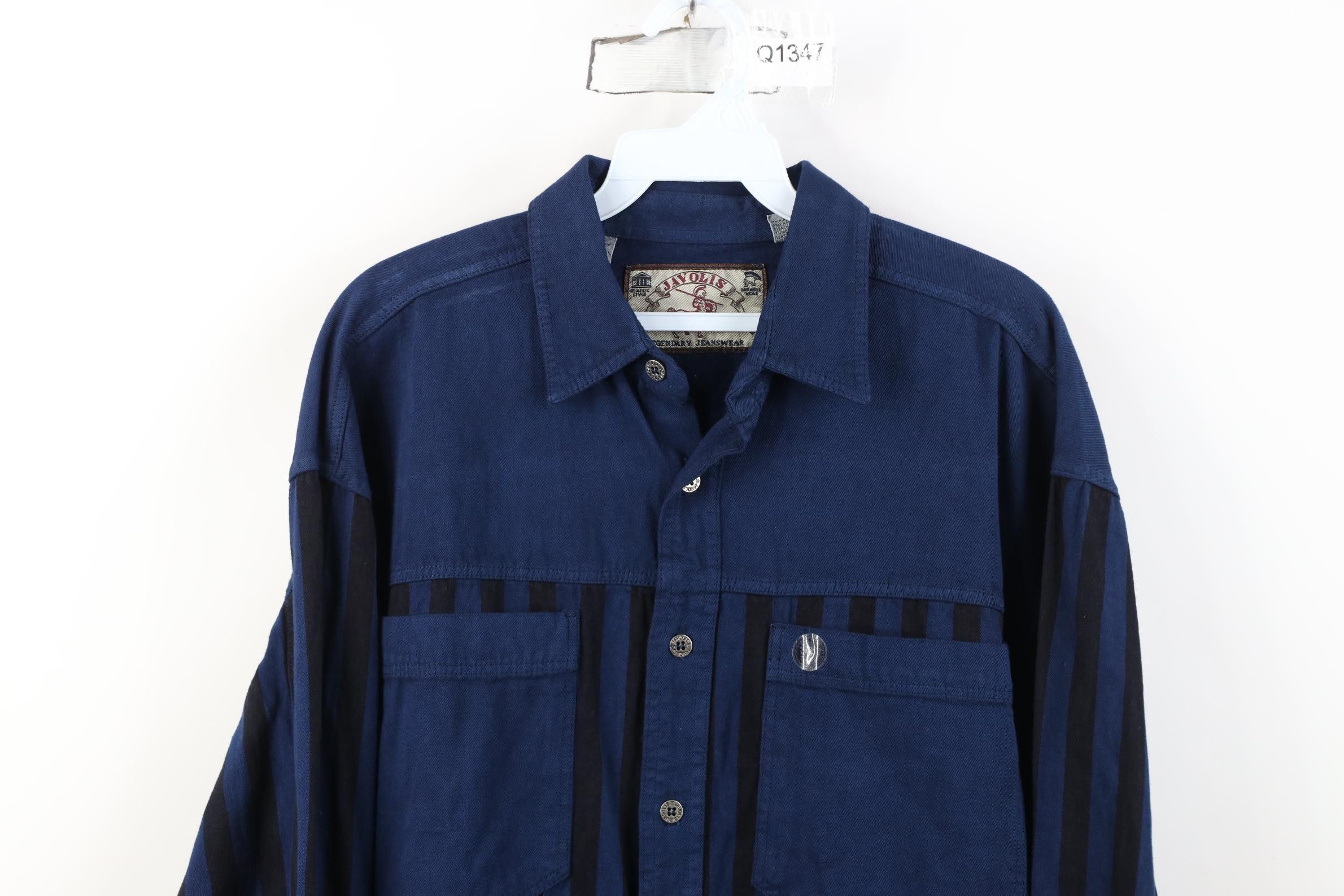 Vintage Deadstock Vintage 90s Streetwear Denim Collared Button Shirt Size US M / EU 48-50 / 2 - 2 Thumbnail