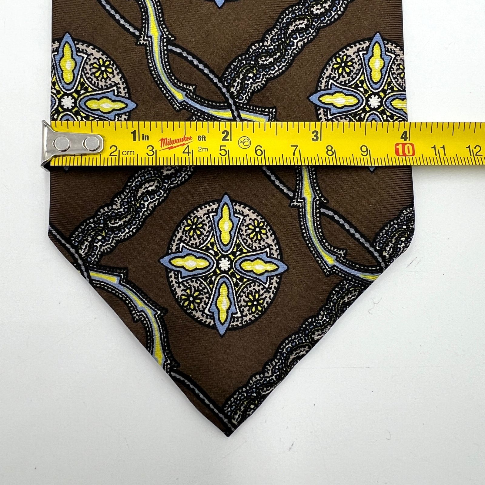 Vintage × Yves Saint Laurent Yves Saint Laurent Vintage 70s Silk Tie Brown Size ONE SIZE - 4 Thumbnail