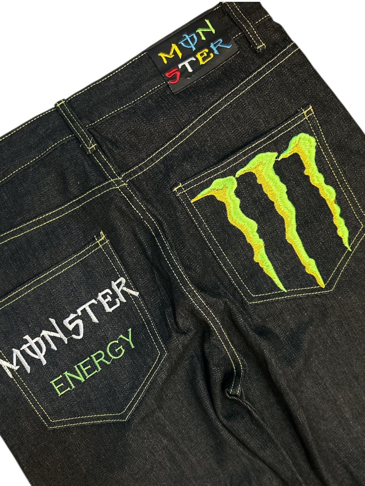 Vintage Vintage Y2K Monster Energy Drink Embroidered Dark Wash Denim Size US 38 / EU 54 - 4 Thumbnail