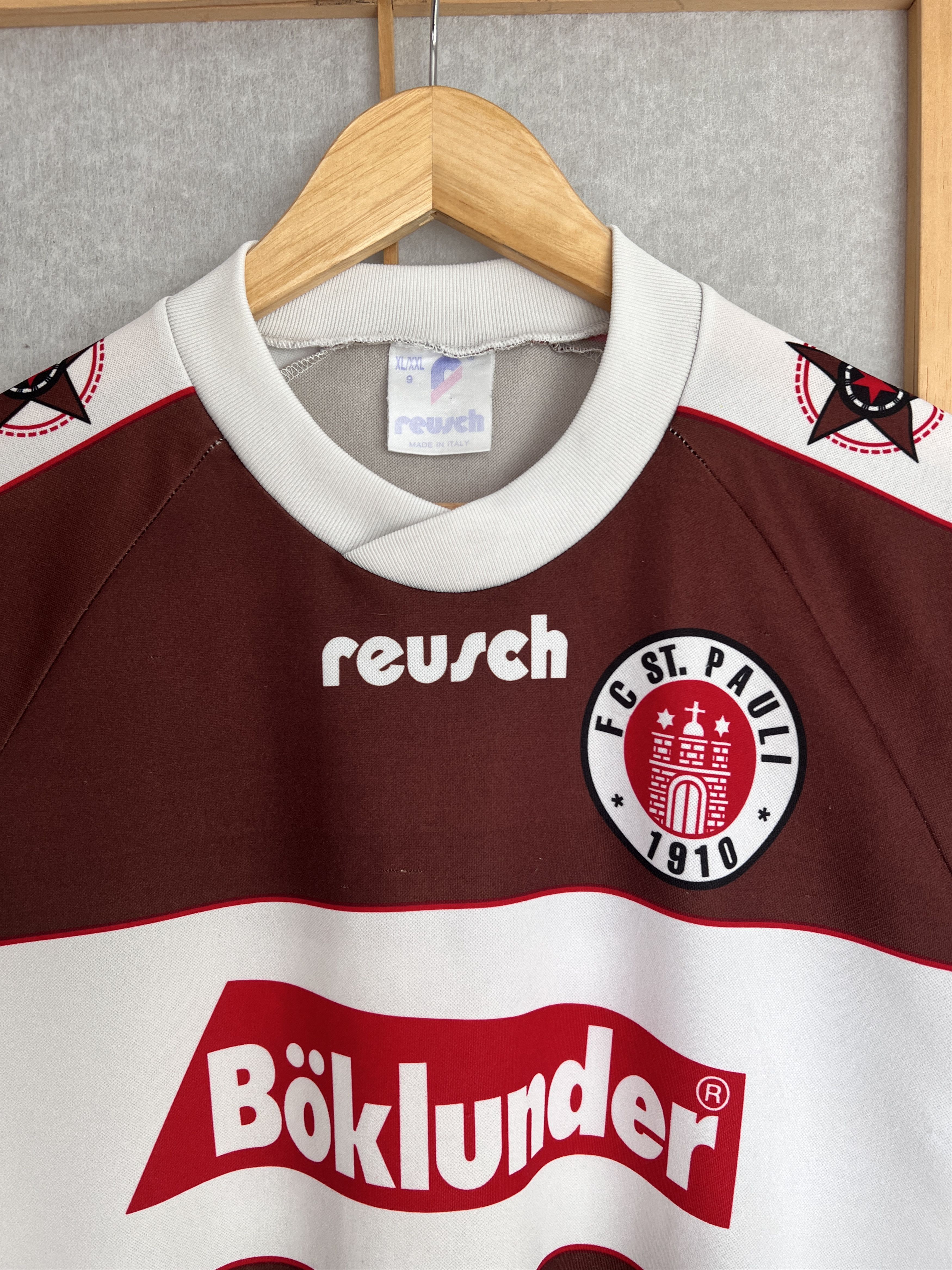Other Rare! FC ST Pauli 1995 home striped football jersey reusch Size US XL / EU 56 / 4 - 3 Thumbnail