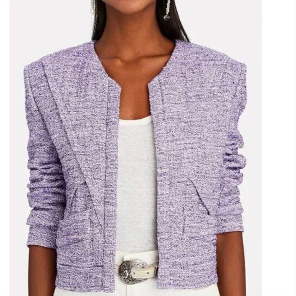 Iro IRO Paris Nolun Tweed Jacket Purple/Silver Size S/36 NWT Size S / US 4 / IT 40 - 5 Thumbnail