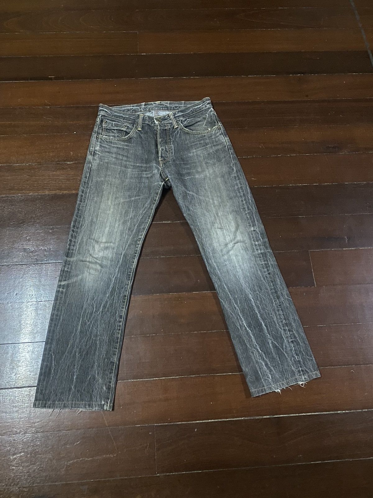 Edwin Vintage Edwin 505 BXX Selvedge FLARE JEANS THUNDER Size US 33 - 1 Thumbnail