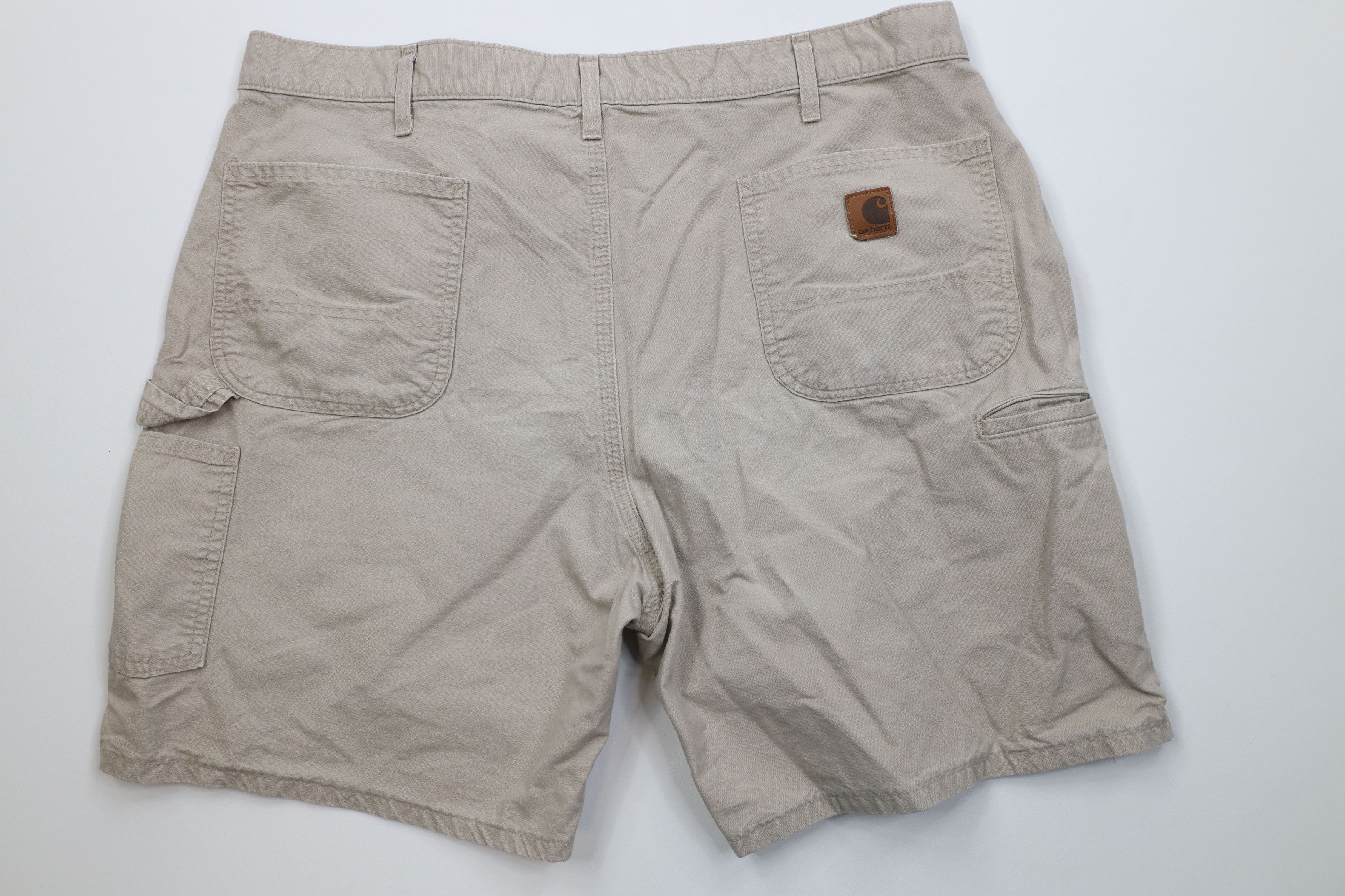 Carhartt Vintage Y2K Carhartt Canvas Dungaree Shorts Tan Beige Size US 40 / EU 56 - 9 Thumbnail