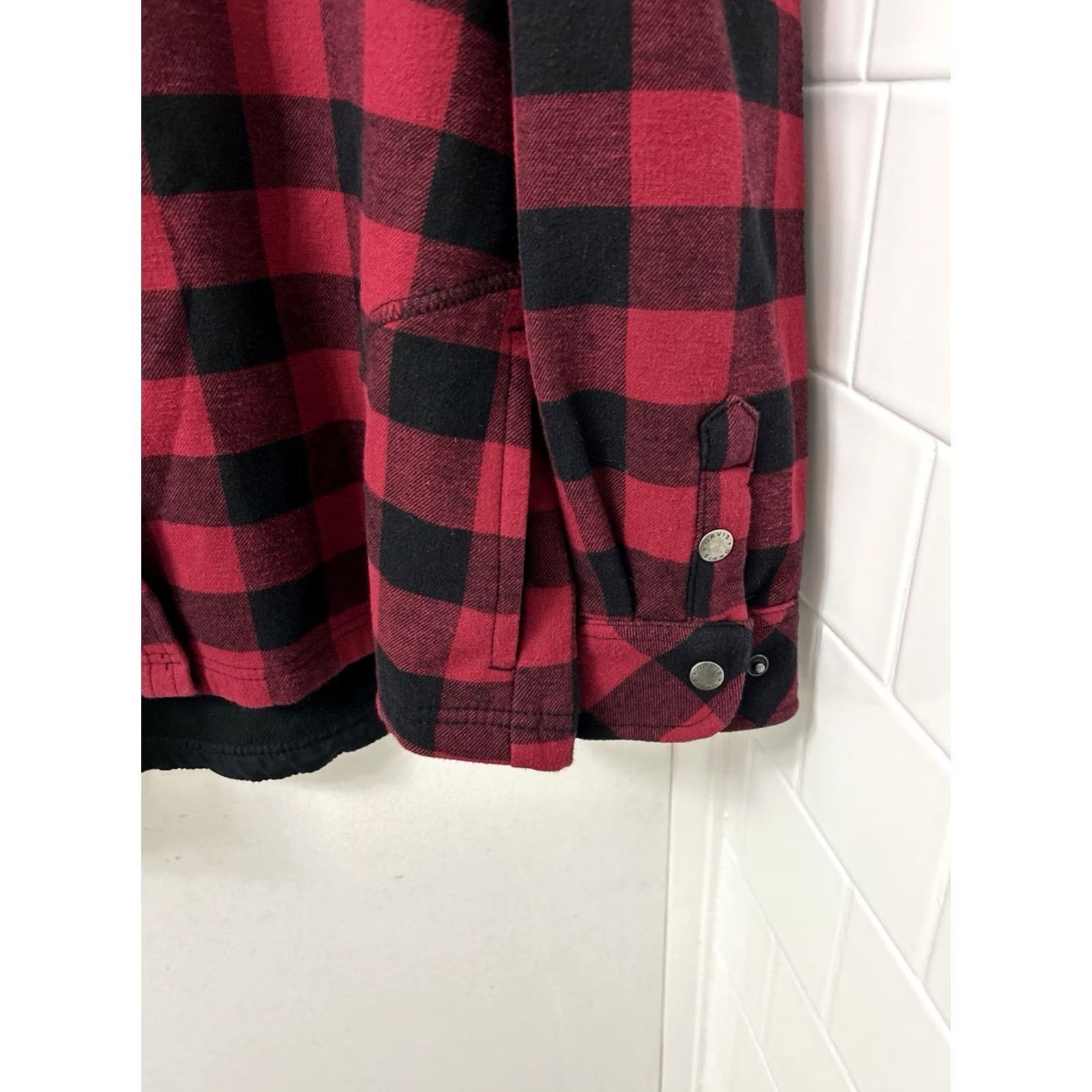 Orvis Orvis Shirt Jacket Womens Large Black Red Fleece Lined Shacket Pockets L/S Size L / US 10 / IT 46 - 5 Thumbnail