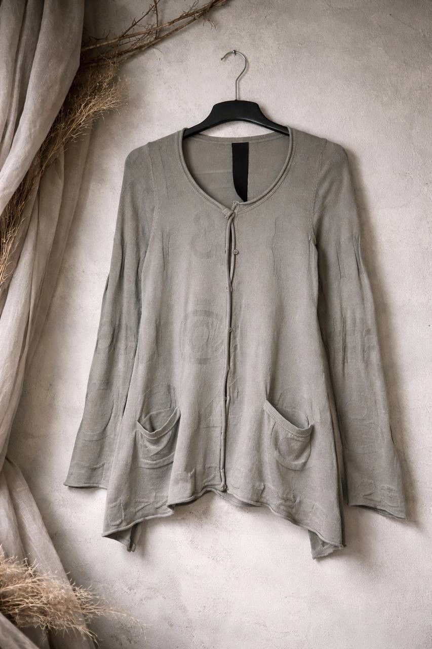 Rundholz Rundholz Avant-Garde Knit Cardigan Gray Abstract Pattern Y2K Size S / US 4 / IT 40 - 1 Thumbnail
