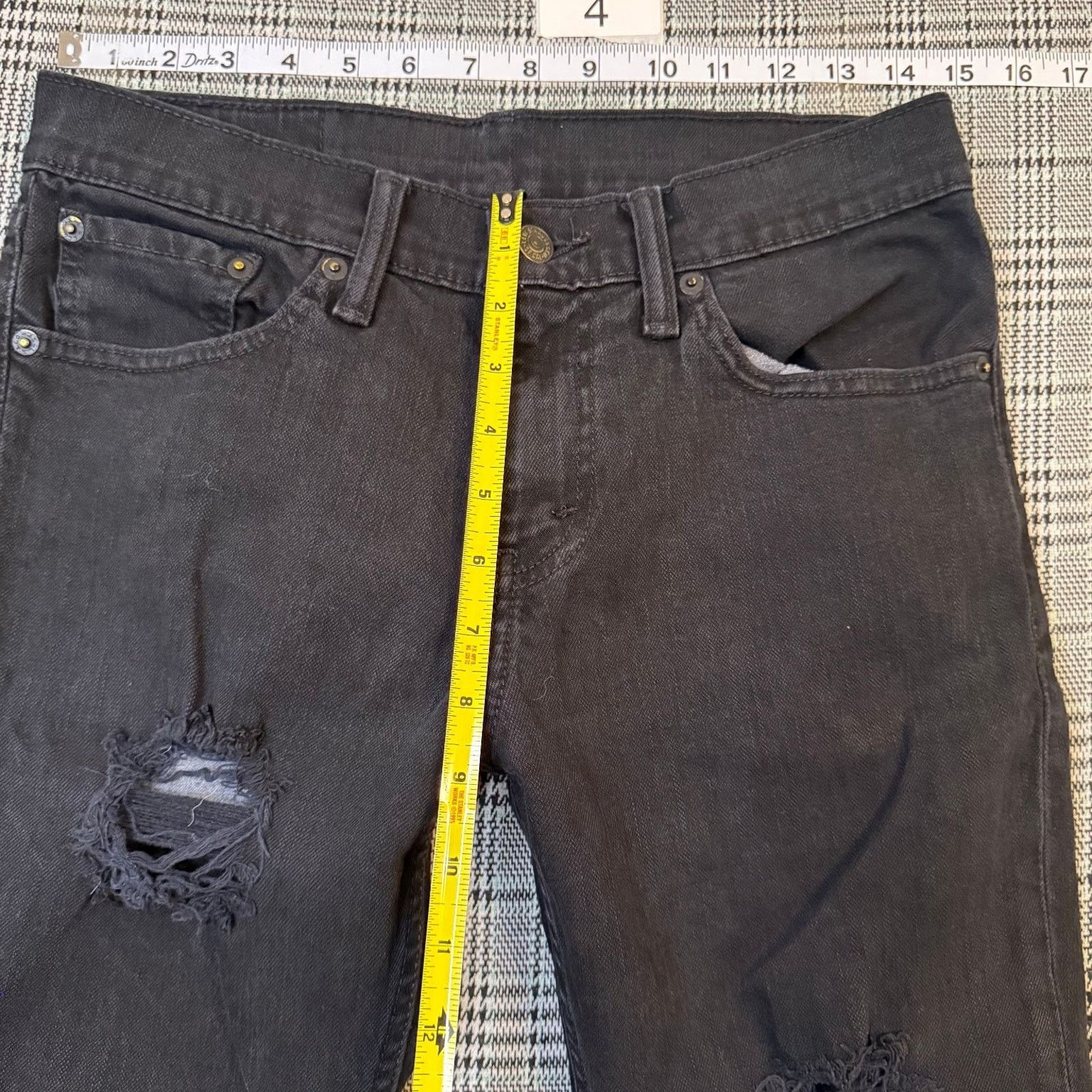 Levi's Levi's 511 Men's Jeans Black Denim Slim Distressed 29x30 Size US 29 - 5 Thumbnail