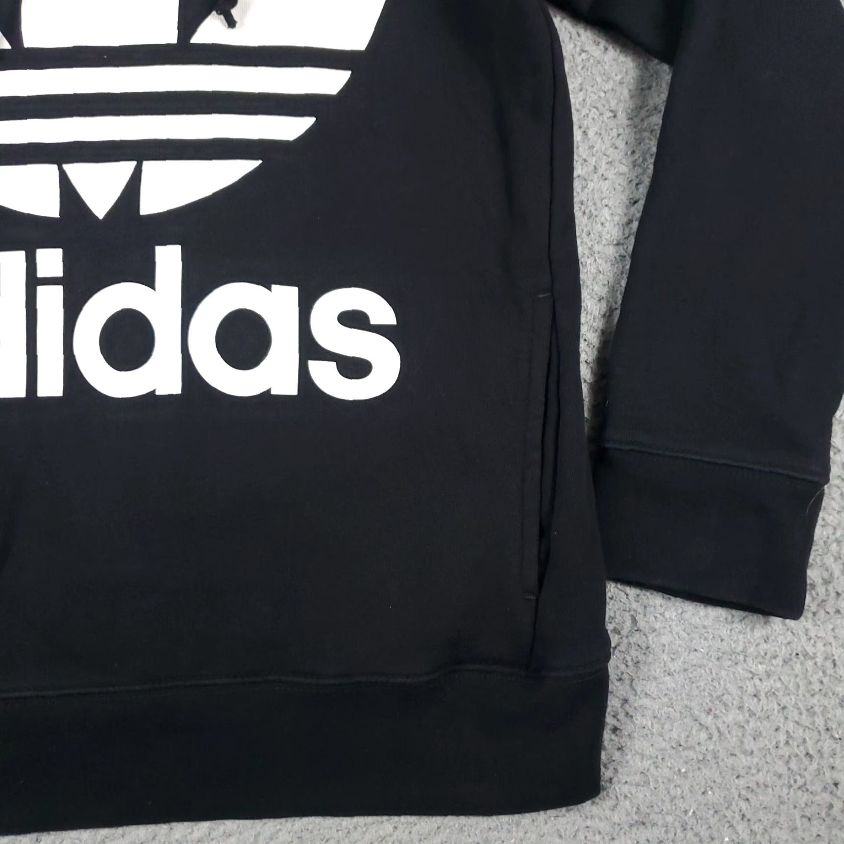 Adidas VINTAGE adidas Hoodie Women's Medium Black Casual Pullover Sweatshirt 90s Logo Size M / US 6-8 / IT 42-44 - 5 Thumbnail