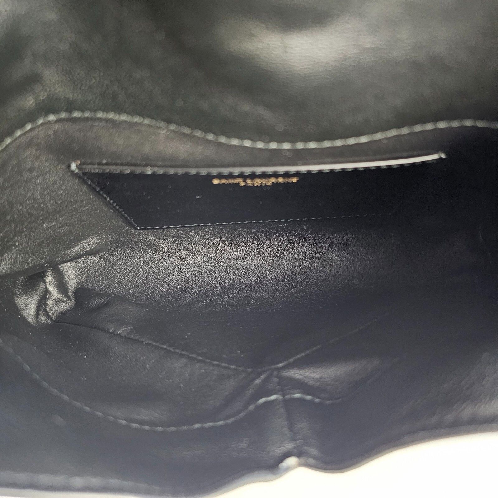 Saint Laurent Paris SAINT LAURENT Cassandre Small Black Leather Envelope Pouch B Size ONE SIZE - 8 Thumbnail