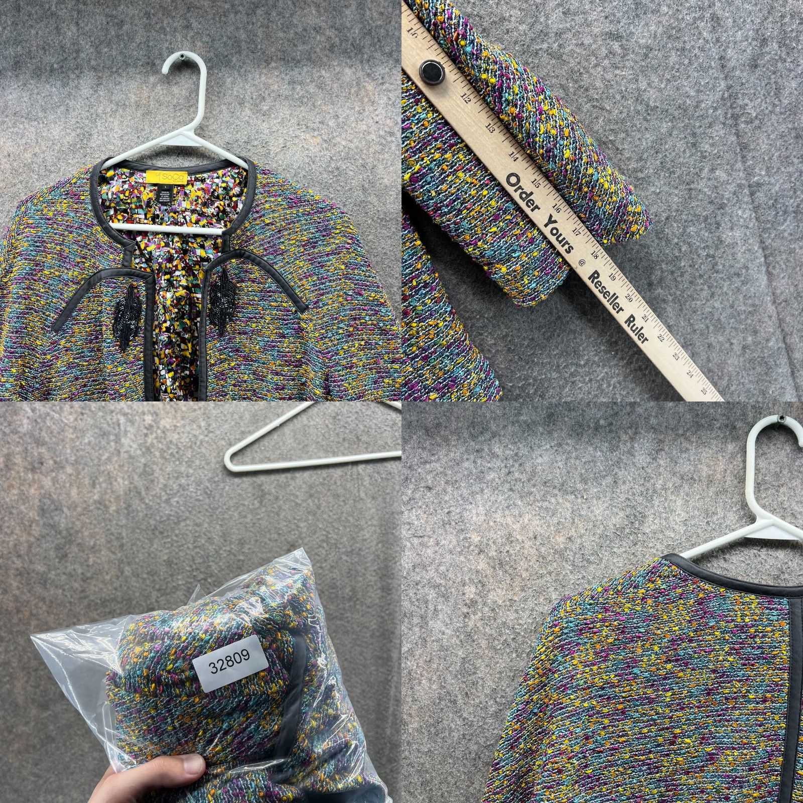 St. John St John Jacket Womens Large Multicolor Knit Open Front Blazer Artsy Texture SoCa Ladies Shirt? Size L / US 10 / IT 46 - 8 Thumbnail