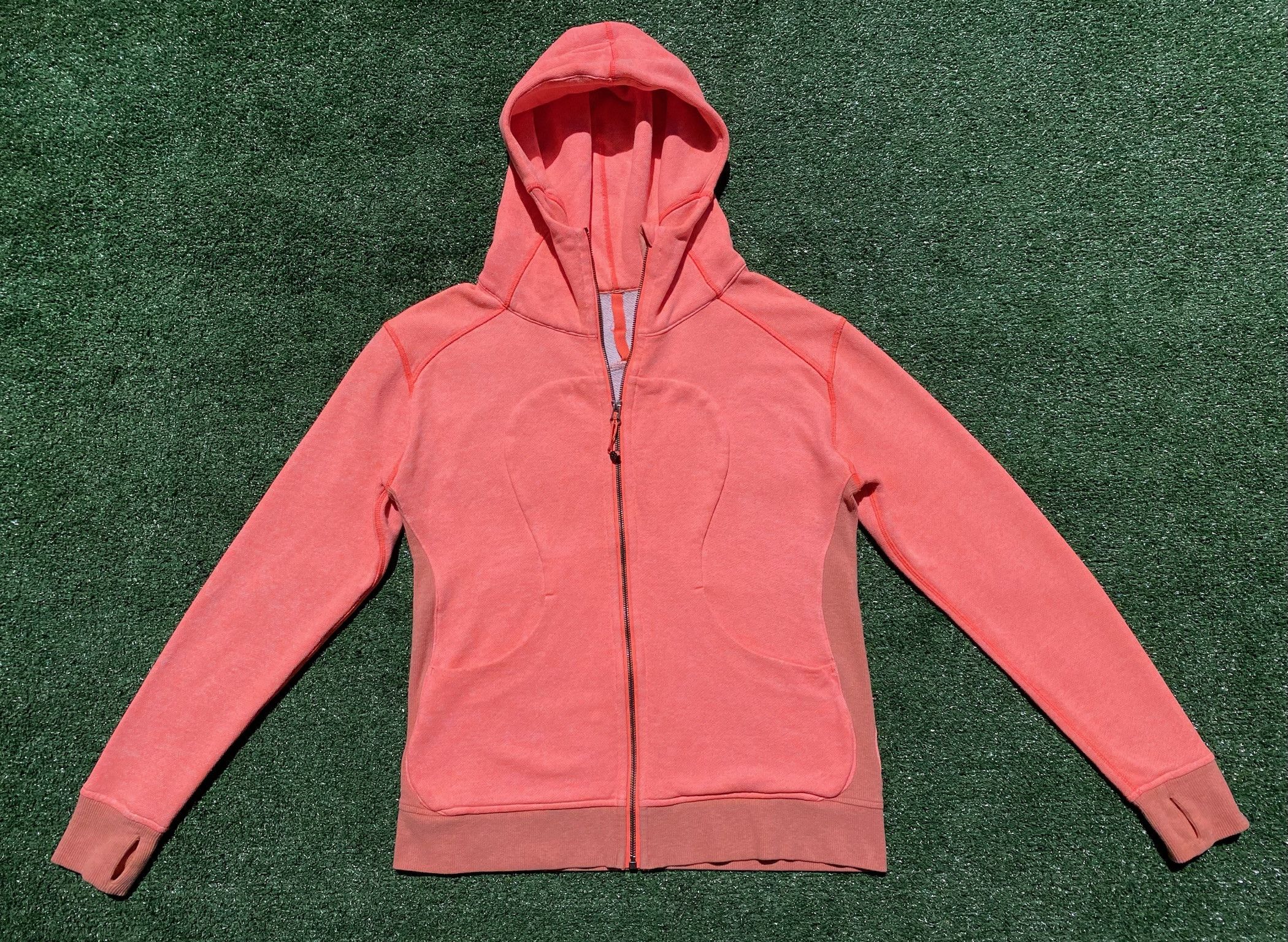 Lululemon Lululemon On The Daily Coral Orange Hoodie Jacket 10 Size L / US 10 / IT 46 - 2 Thumbnail