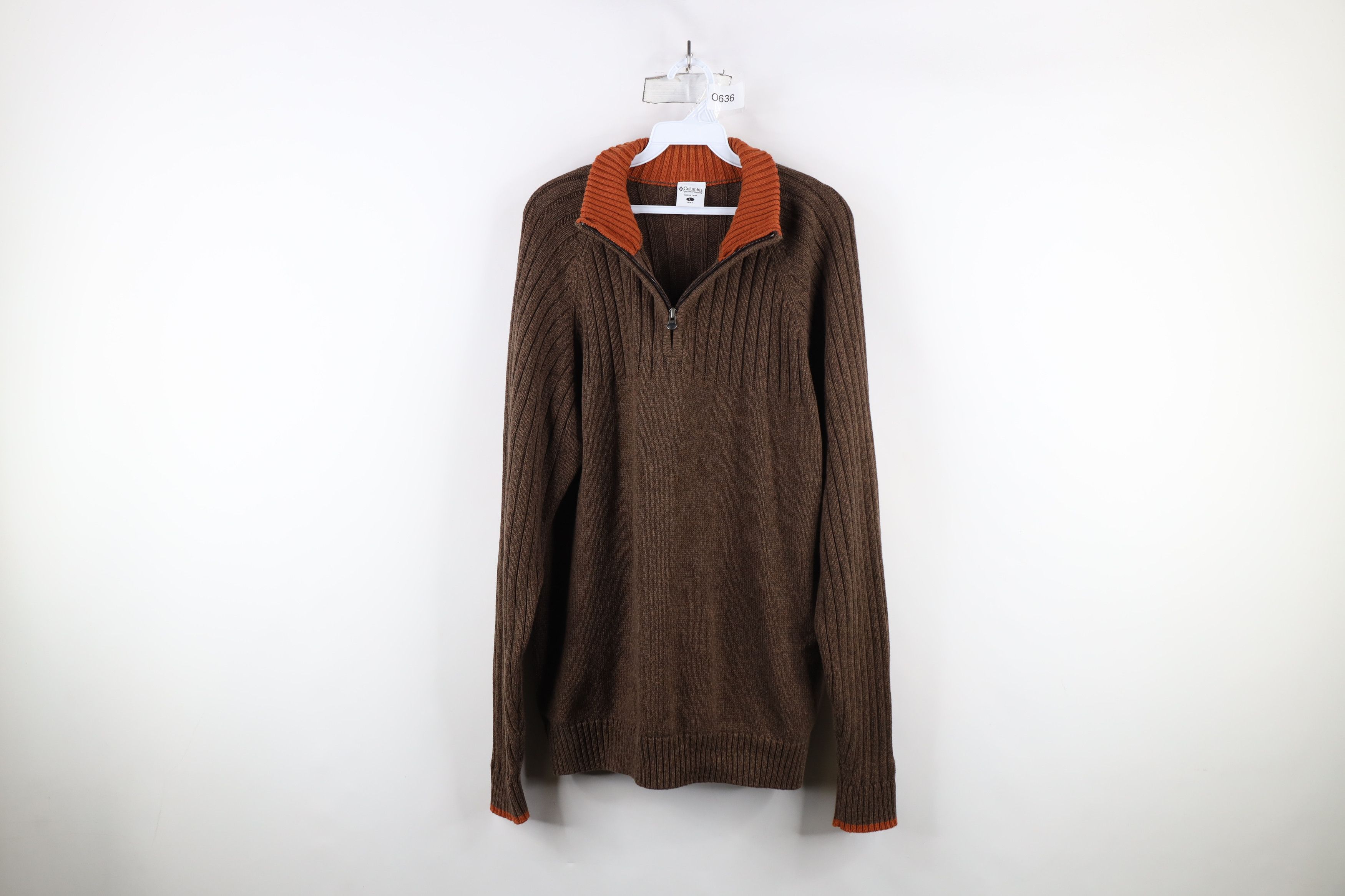 Columbia × Vintage Vintage 90s Y2K Columbia Ribbed Half Zip Pullover Sweater Size US L / EU 52-54 / 3 - 1 Thumbnail