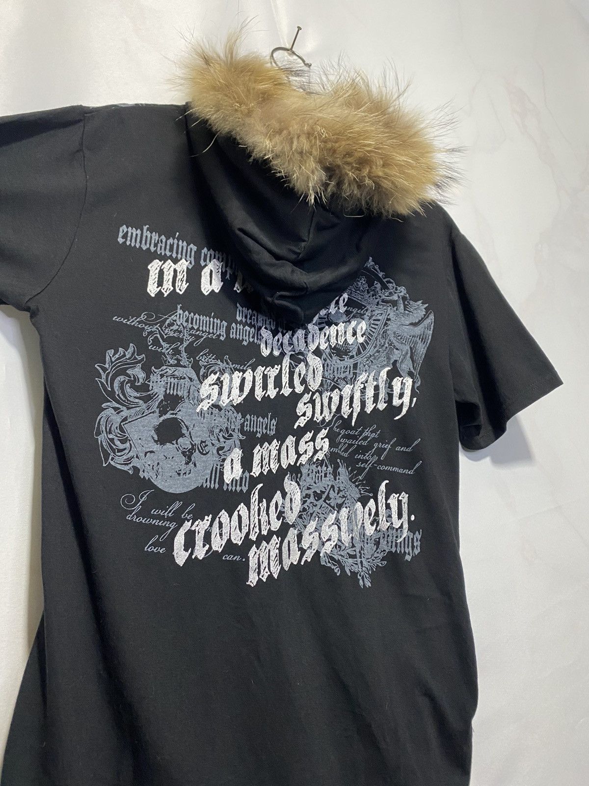 Japanese Brand Vkei style Beaumere poem punk short fur hoodie Size US M / EU 48-50 / 2 - 10 Thumbnail