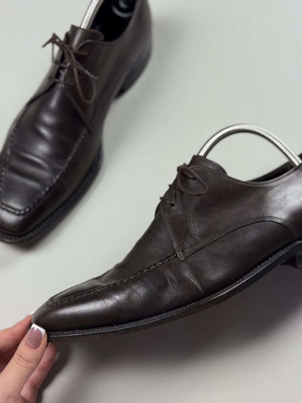 Allen Edmonds Seven Cerritos Leather Dress Square Toe Lace Up Shoes Size US 8.5 / EU 41-42 - 15 Thumbnail
