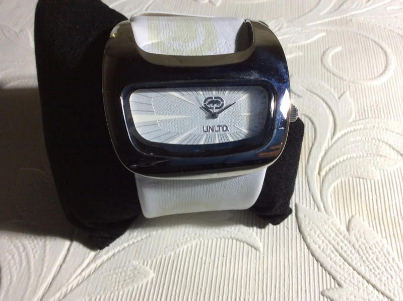 Marc Ecko Unlted white silver leather strap watch Size ONE SIZE - 2 Thumbnail
