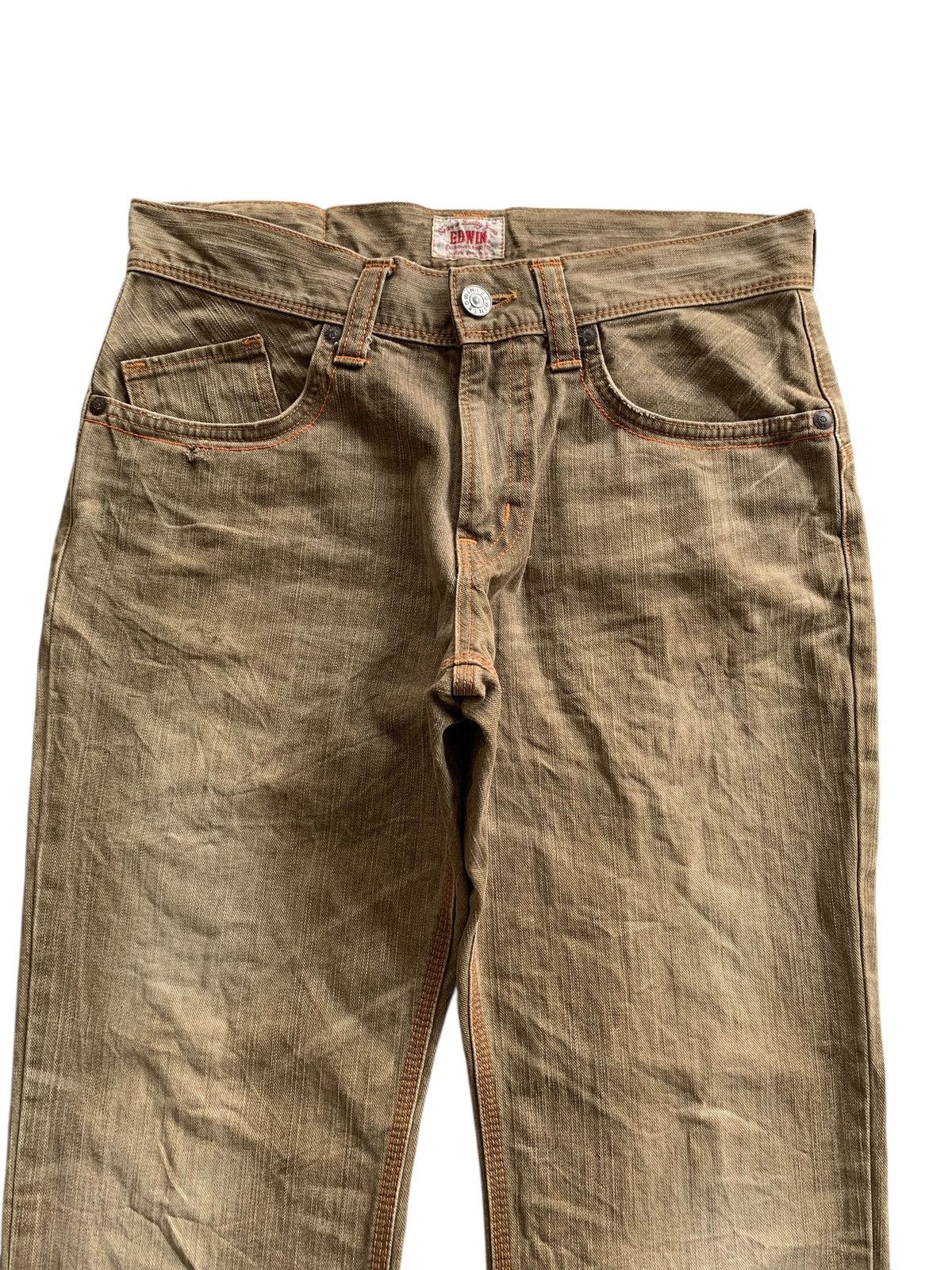 Edwin FLARE EDWIN XV BUCKLE BACK RUSTY JAPANESE DISTRESSED DENIM Size US 33 - 4 Thumbnail