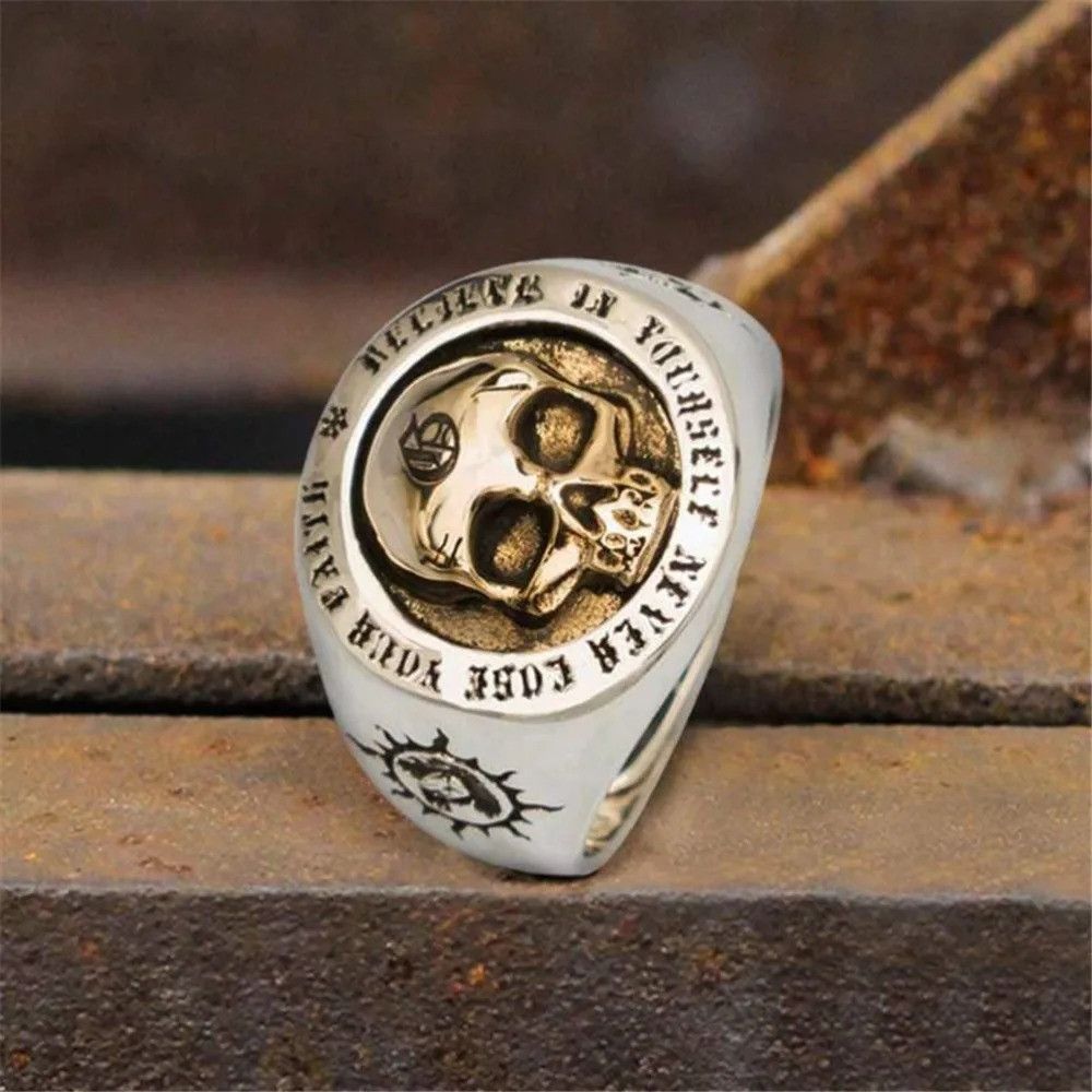 Jewelry × Vintage Skull Hip Hop Ring Size ONE SIZE - 6 Thumbnail