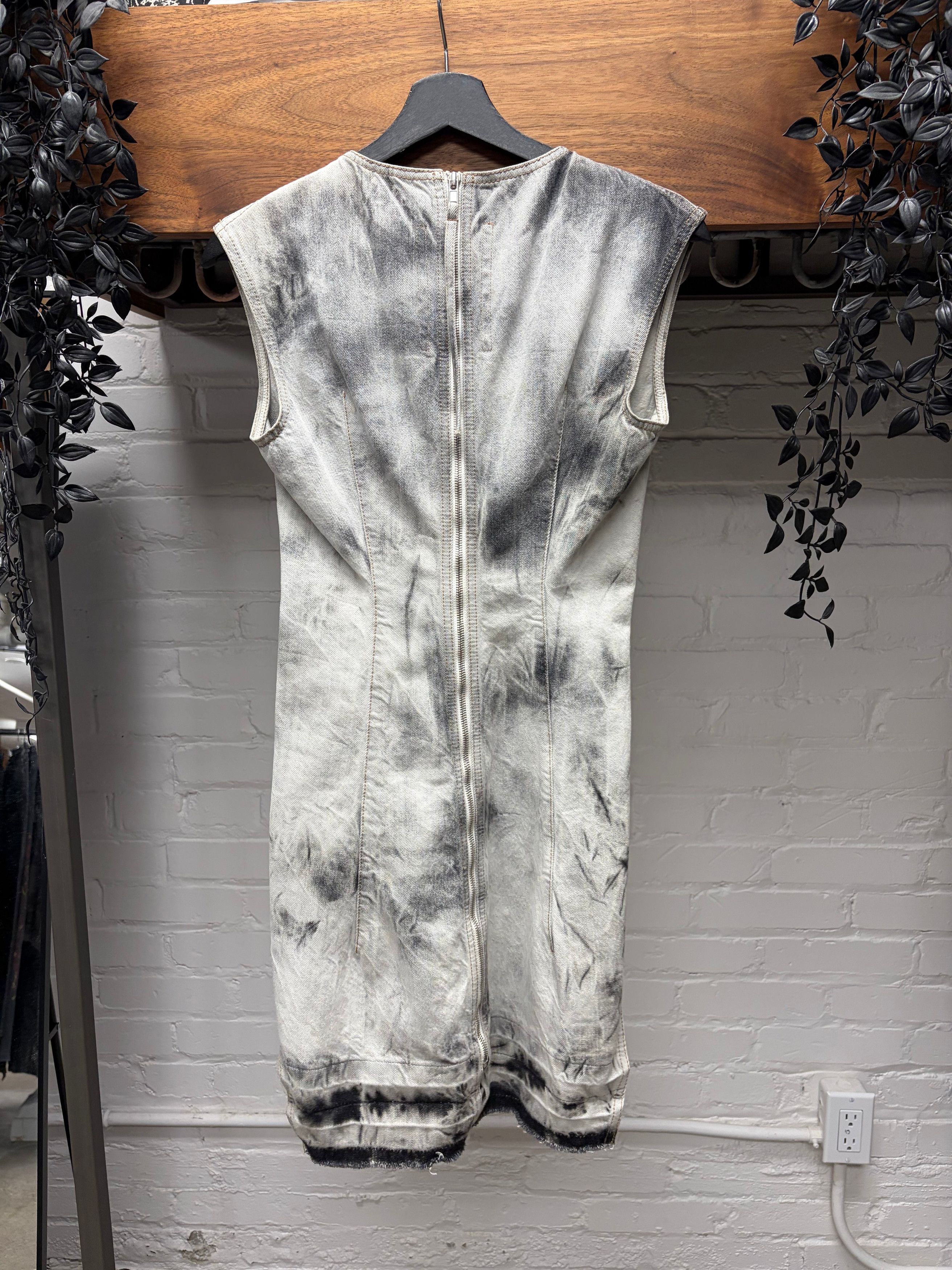 Rick Owens SS2015 Rick Owens ‘Faun’ Batik Grey Smoke Washed Denim Dress Size XS / US 0-2 / IT 36-38 - 4 Thumbnail