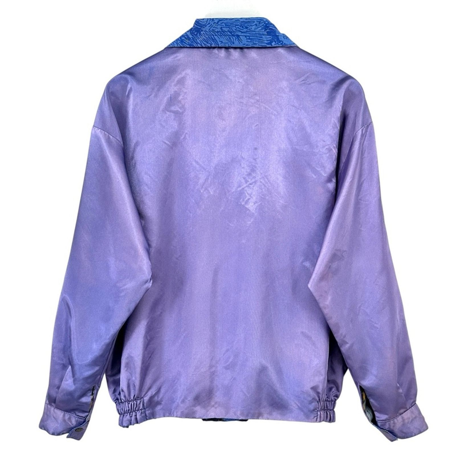 Vintage RARE Vintage Blue Purple Picasso Satin Zip Up Light Jacket Size US L / EU 52-54 / 3 - 13 Thumbnail