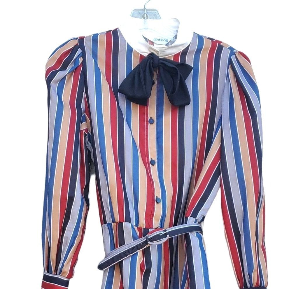 Vintage Vintage Shirtdress Dress Stripe Long Sleeve S 70s Modest Pol Size S / US 4 / IT 40 - 5 Thumbnail